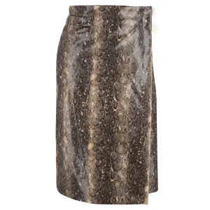 Jupe mi-longue Ganni à motifs serpent et nouage en polyester recyclé imprimé animalier
