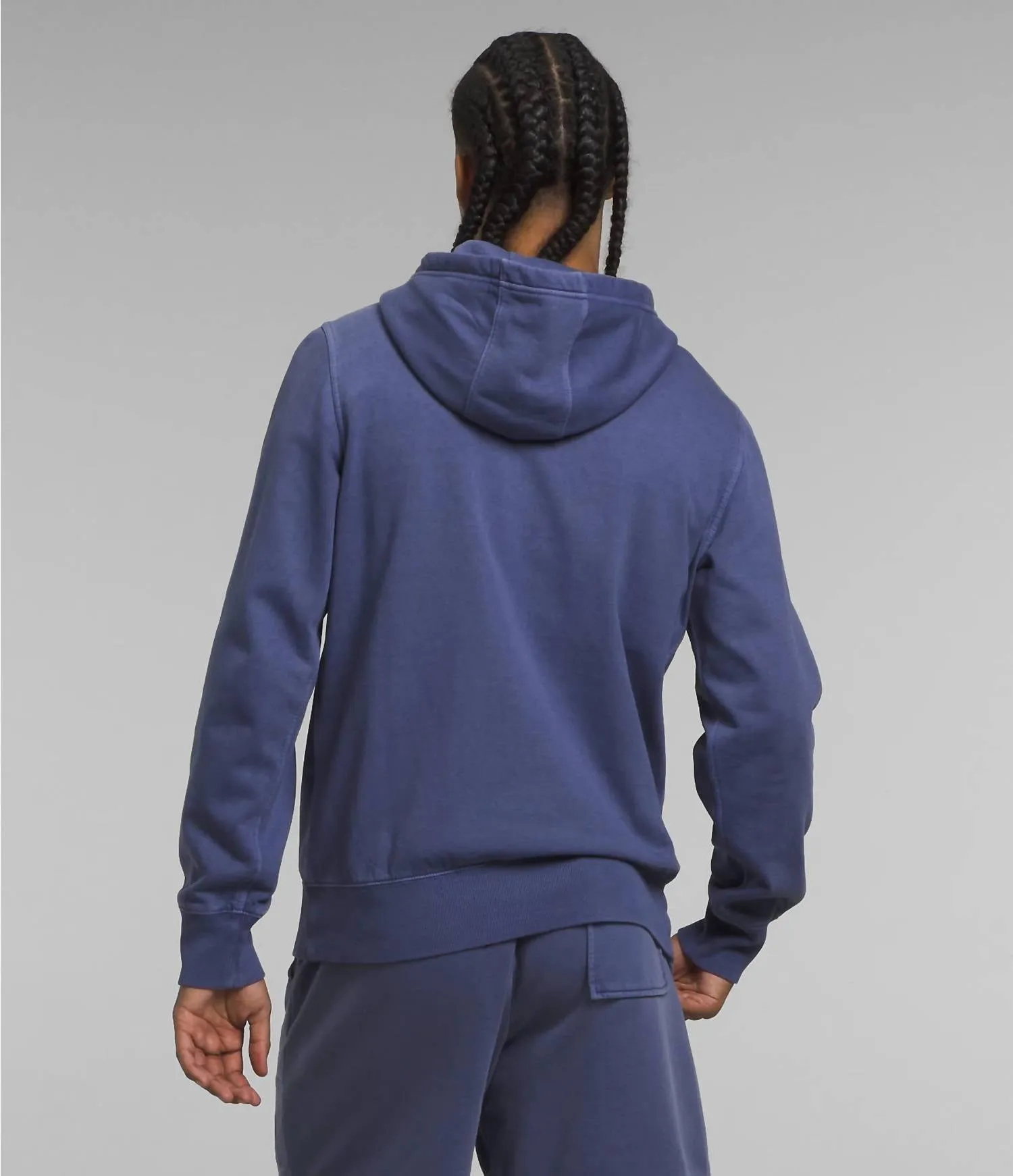 Pull à capuche teint en bleu grotte