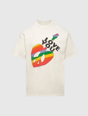Drawstring Pocketing Lightweight Fabric Peace T-Shirt
