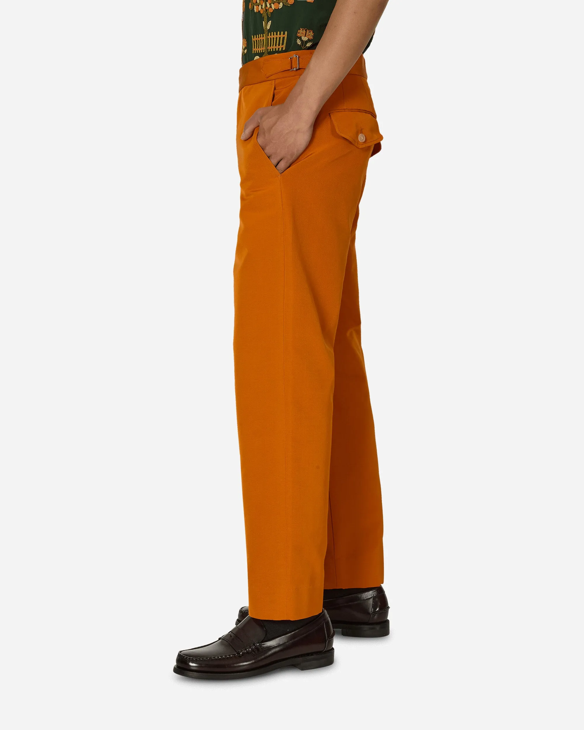 Comfort And Odor Resistance Ginger Faille Trousers Orange