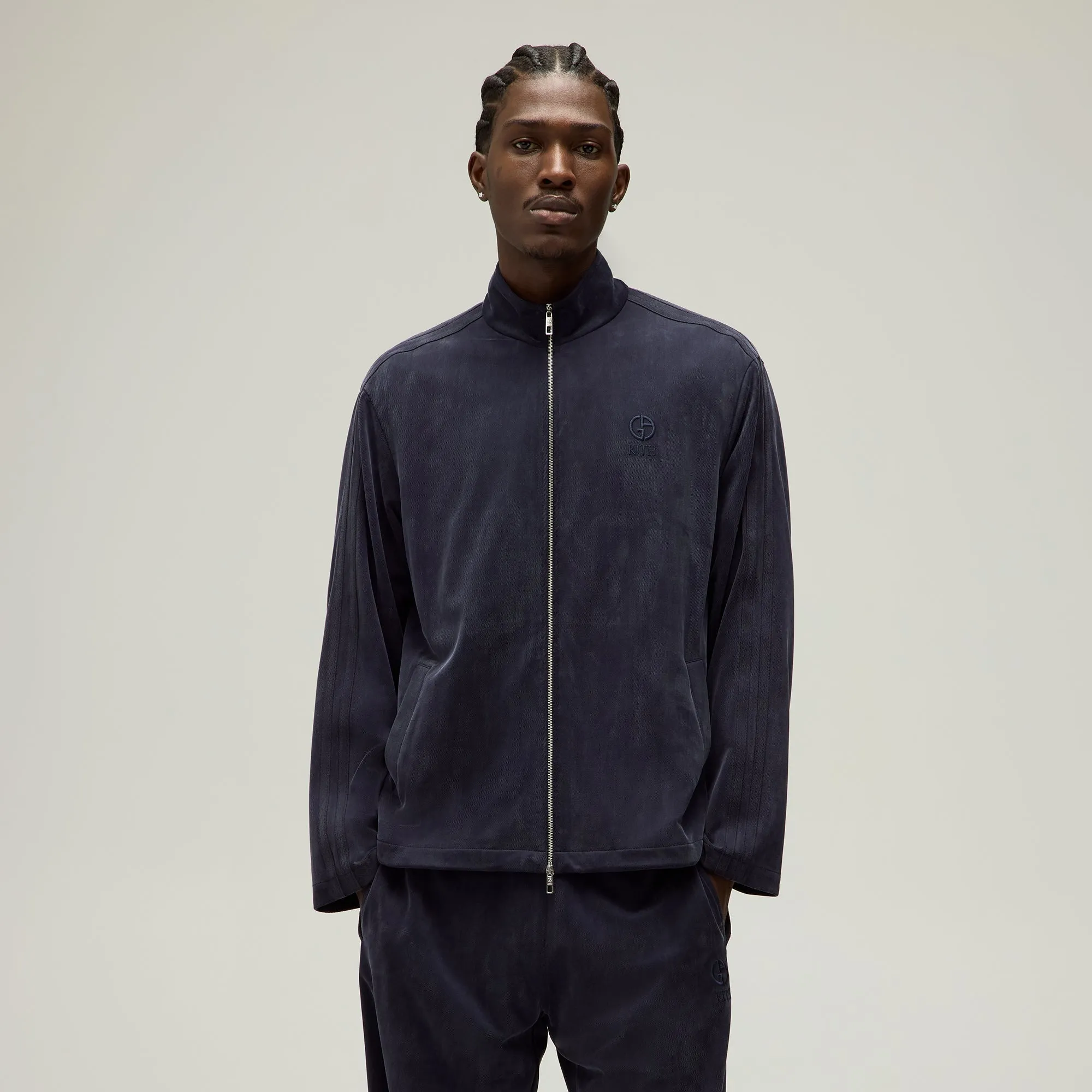 Square Neck Waist Praising Giorgio Armani & Kith Ali Track Jacket - Nocturnal