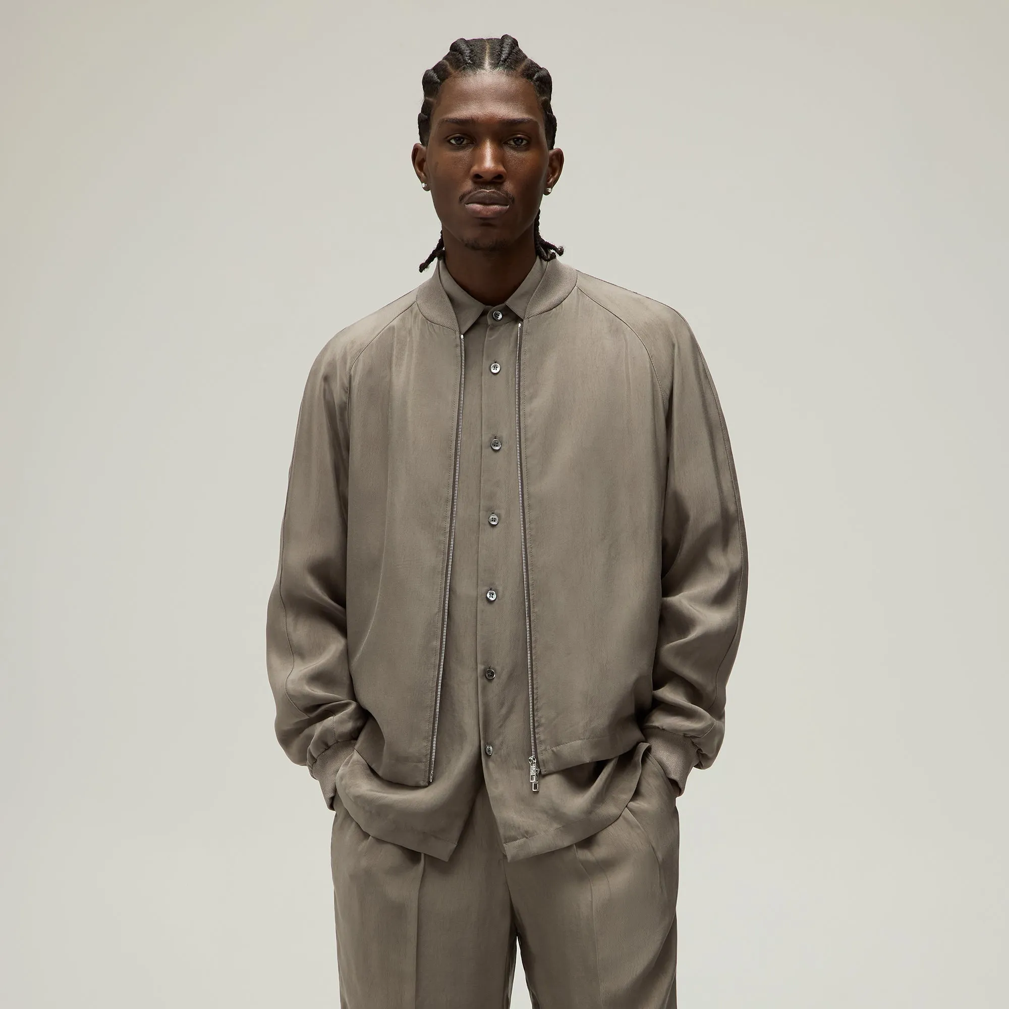 Giorgio Armani & Kith Silky Bomber Jacket - Gravel Pipeline Breathable Mesh Panel