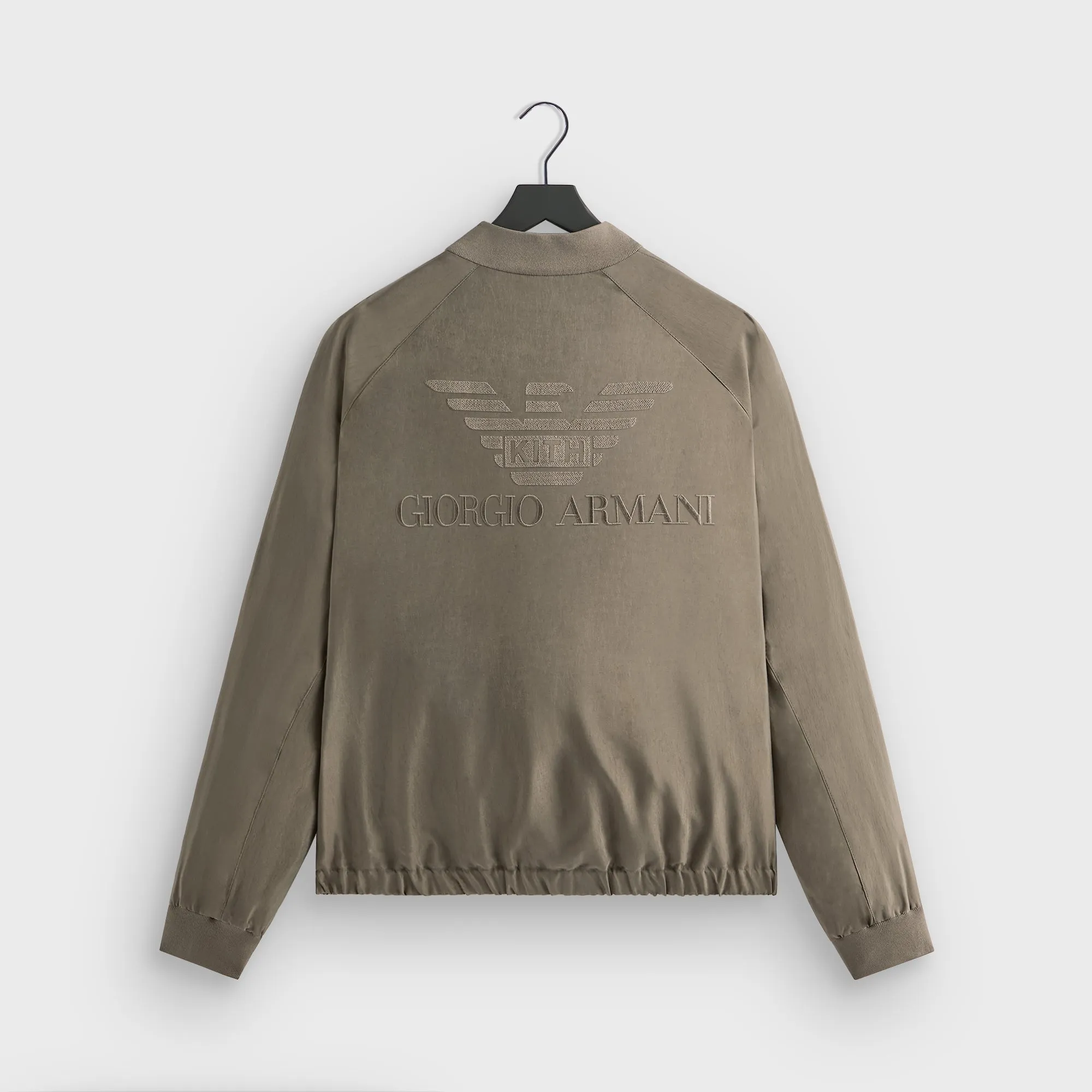 Giorgio Armani & Kith Silky Bomber Jacket - Gravel Curved Line Wear - Resistant Material