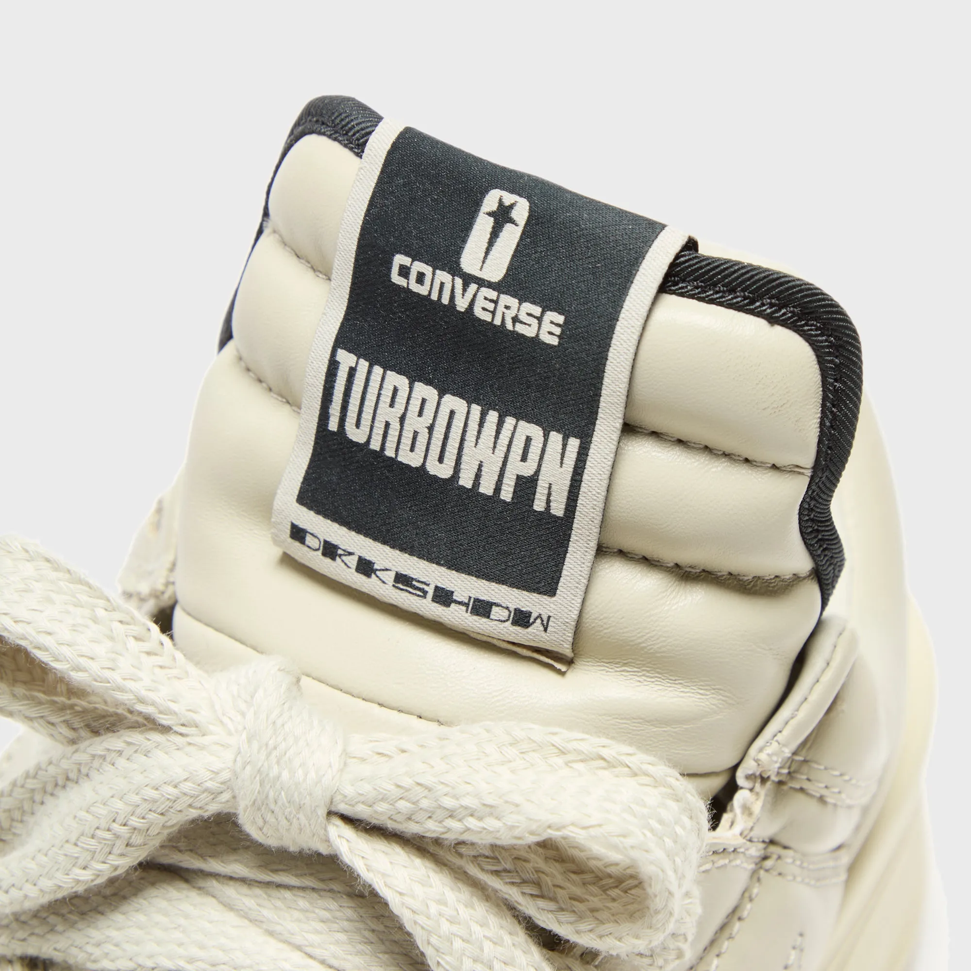 Rick Owens X Converse Drkshdw Turbowpn Ox - Pelican / Black / Cloud Cream Low Straps Cut
