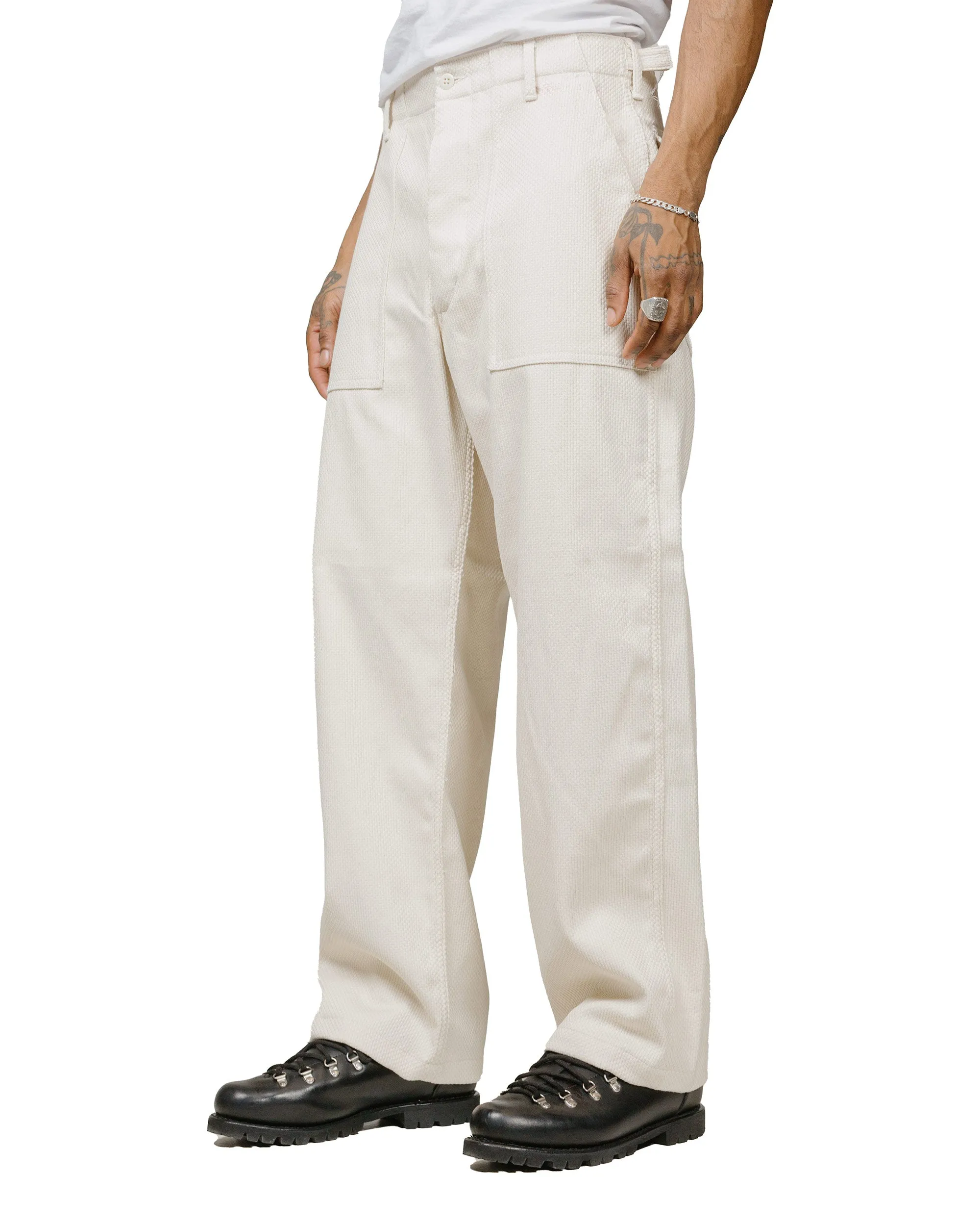 Engineered Garments Workaday Fatigue Pant Natural Cotton Heavy Basketweave Comfortable Elastic Process Length