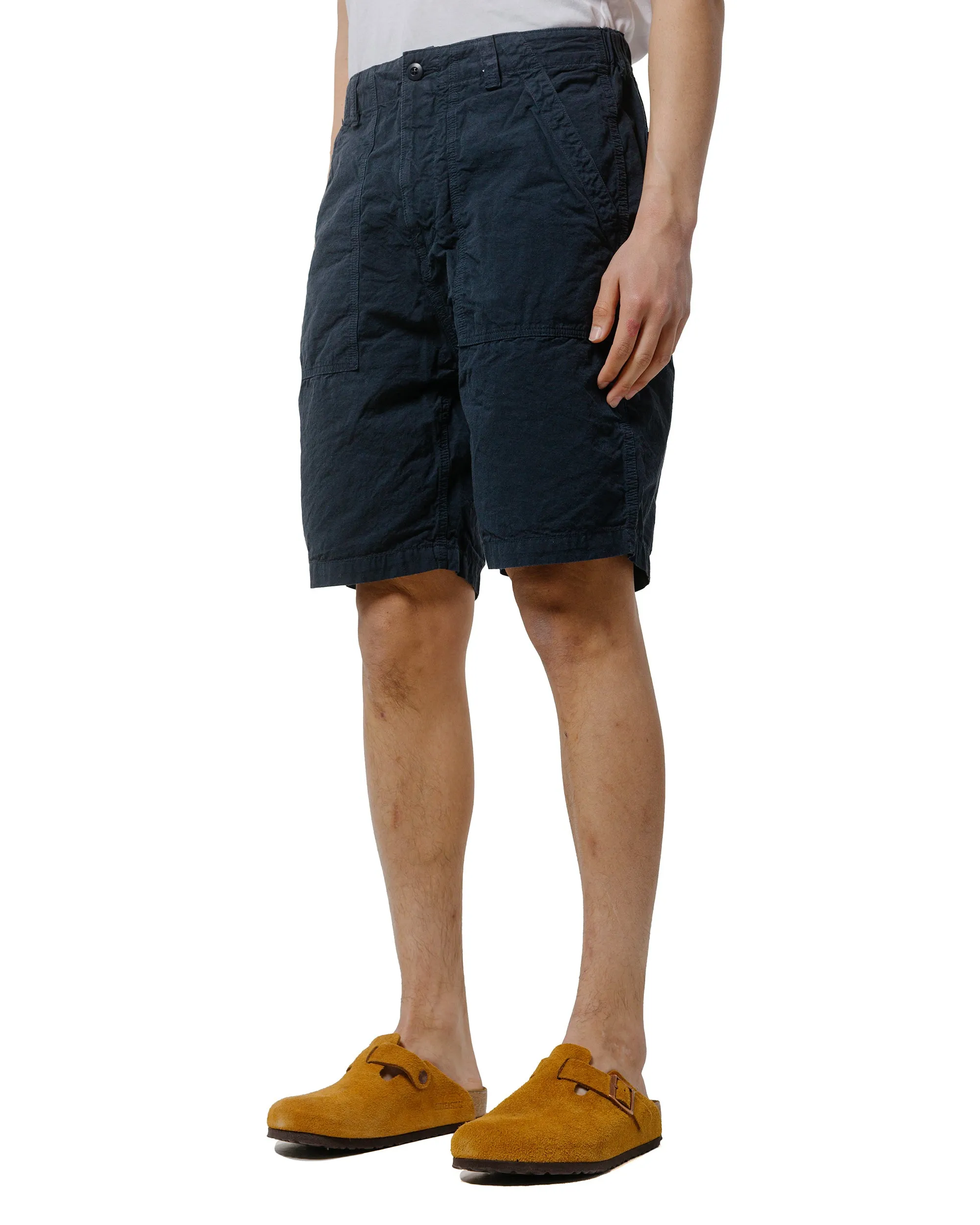 Sage De Cret High Density Cotton/Hemp Peg Top Baker Shorts Navy Yarn