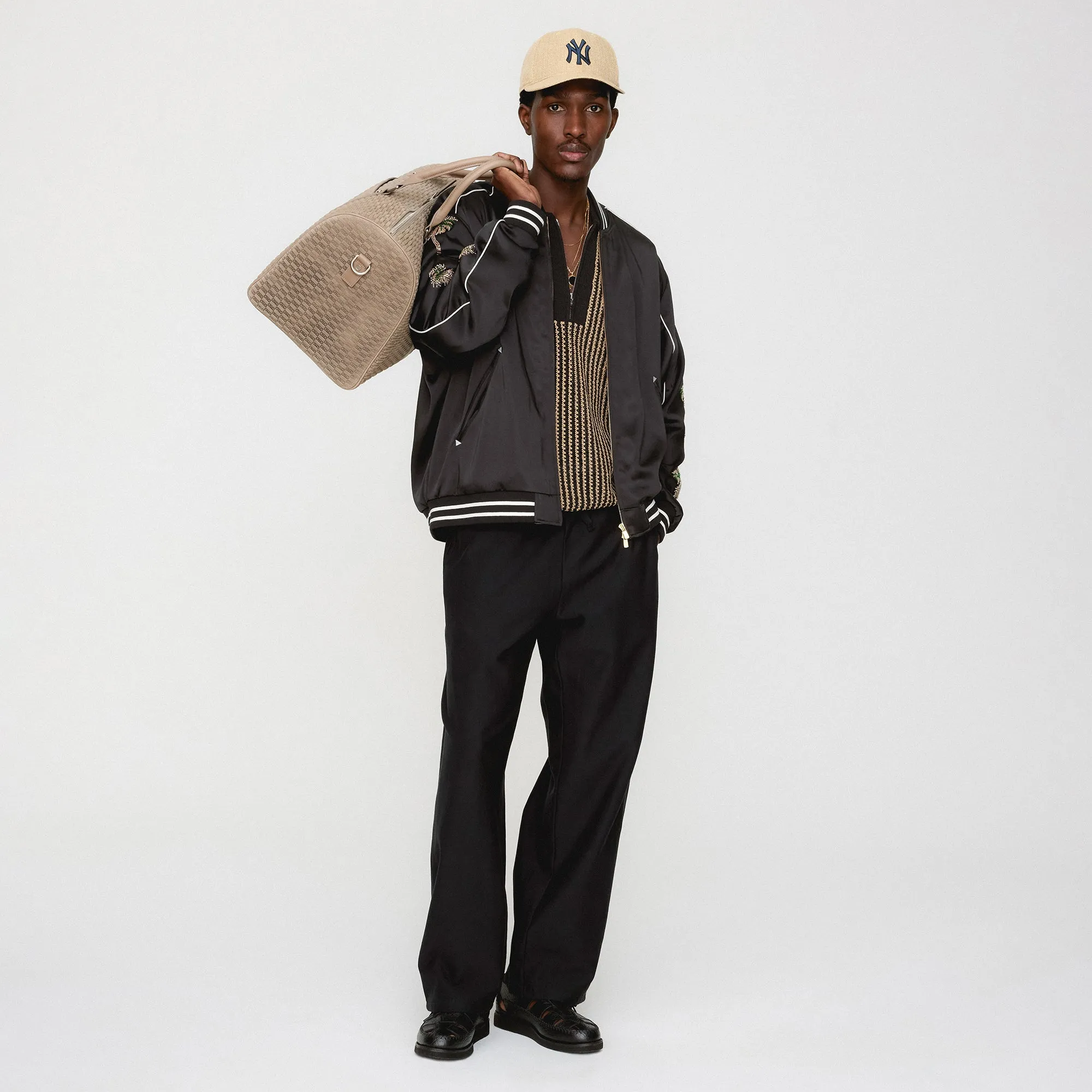 Casual Fabric &Kin Vance Satin Bomber Jacket - Black