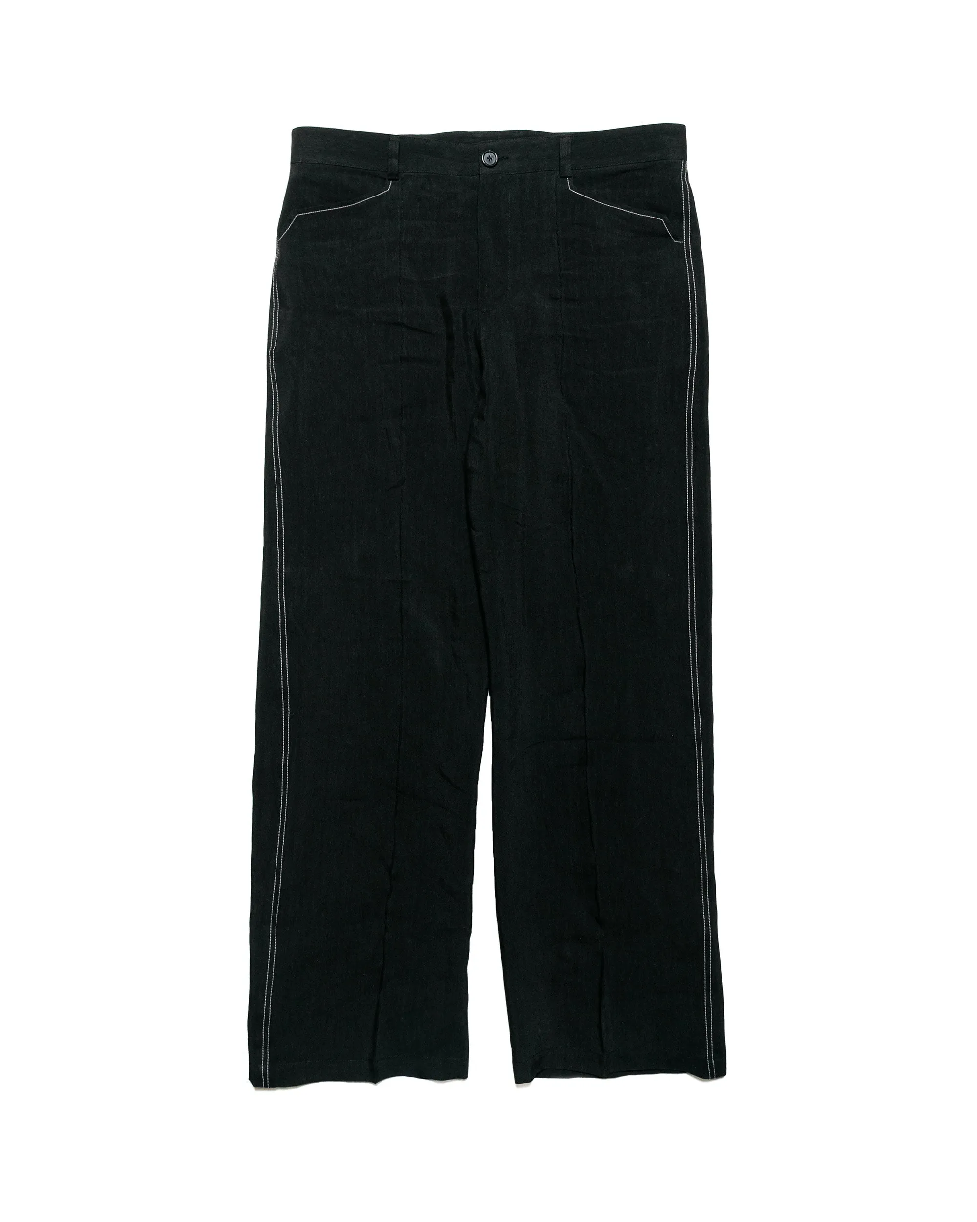 Mid Rise Wanze Work Trouser Linen Viscose Black