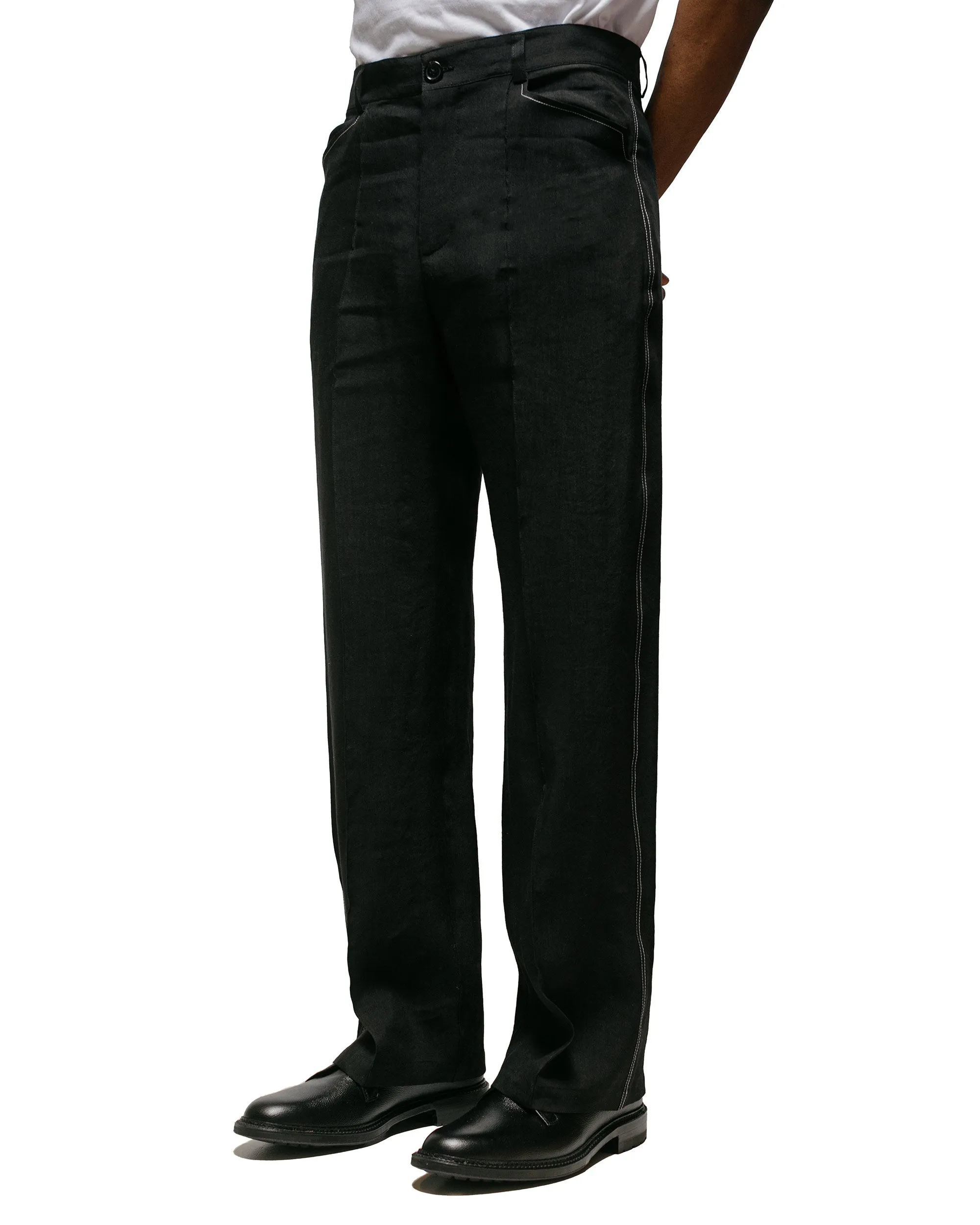 Wanze Work Trouser Linen Viscose Black Comfort Insole