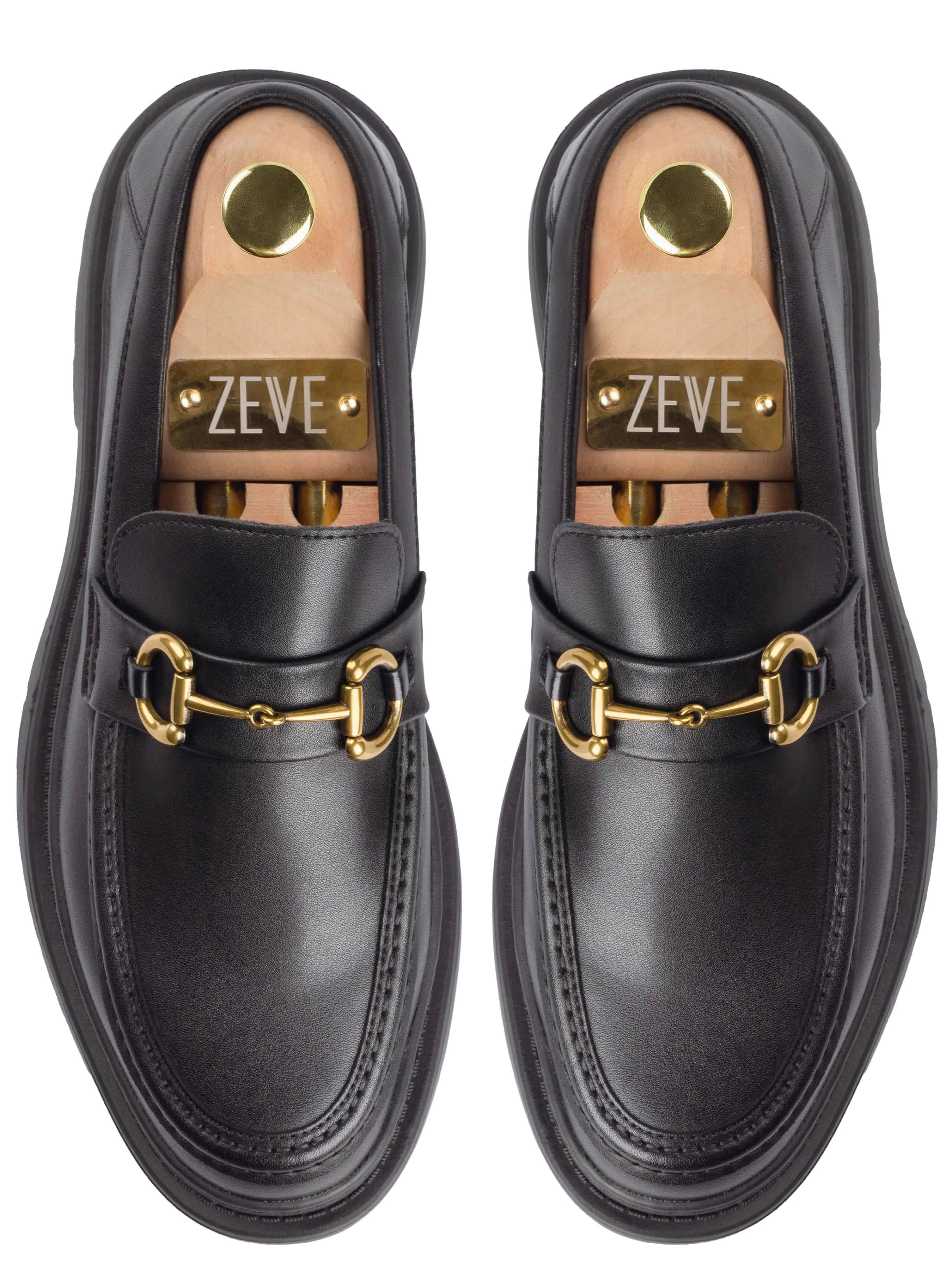 Clearance Sale Maurice Moccasin Buckle Loafer - Solid Black (Chunky Sole)