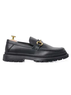 Independence Day Sale Memorial Day Sale Maurice Moccasin Buckle Loafer - Solid Black (Chunky Sole)