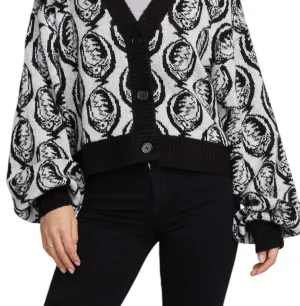 Grateful Dead Cardigan « Steal Your Face » en blanc éclatant