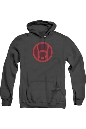 Pull à capuche adulte Green Lantern avec symbole rouge en heather