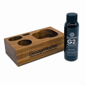 GrooveWasher: Walnut Display Block   2oz G2 Fluid Bottle hi-fi DAC amp combo,hi-fi speaker impedance matcher,hi-fi RCA switch