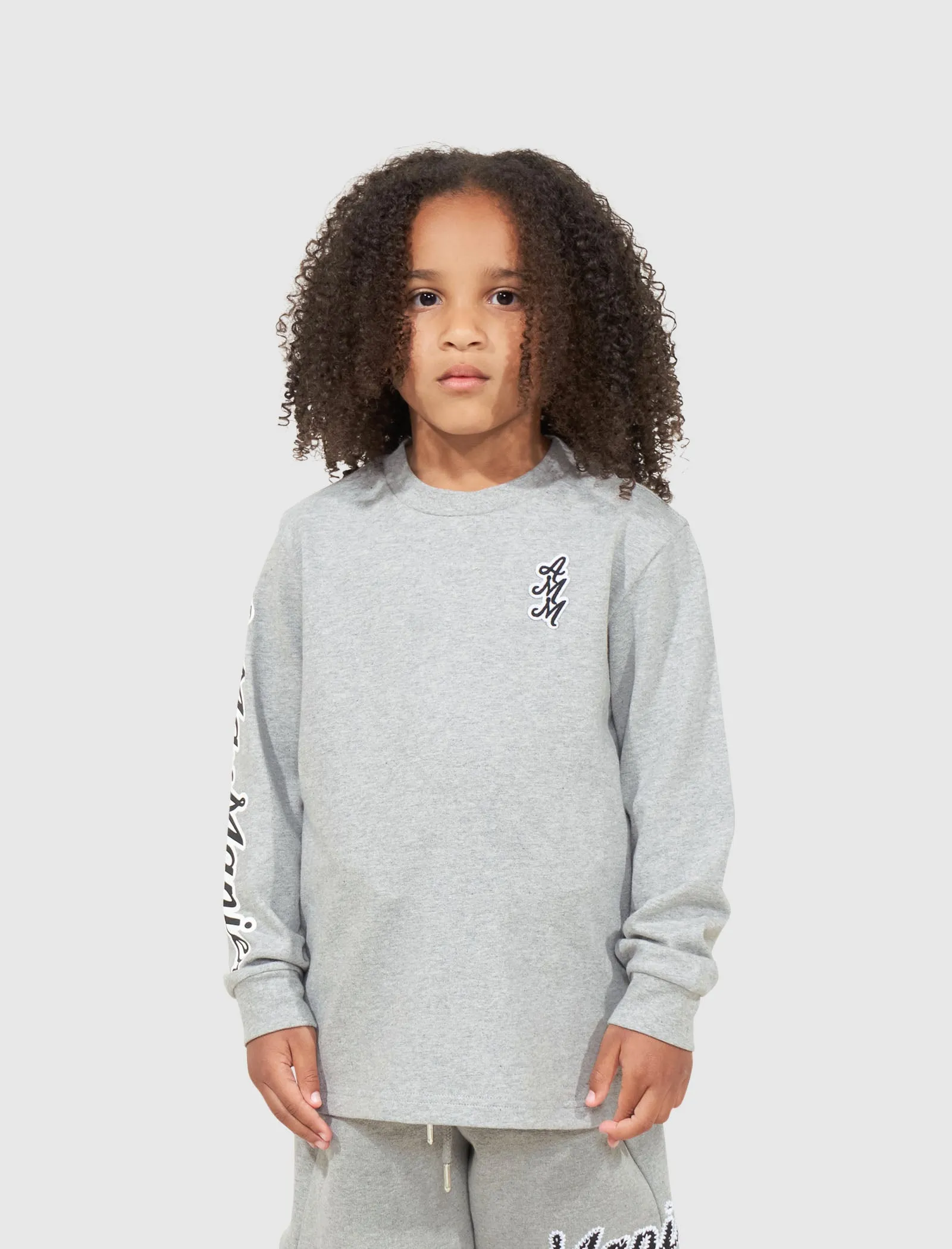 Kids Cursive Logo Long Sleeve Soft And Breathable Material Waist Strapping