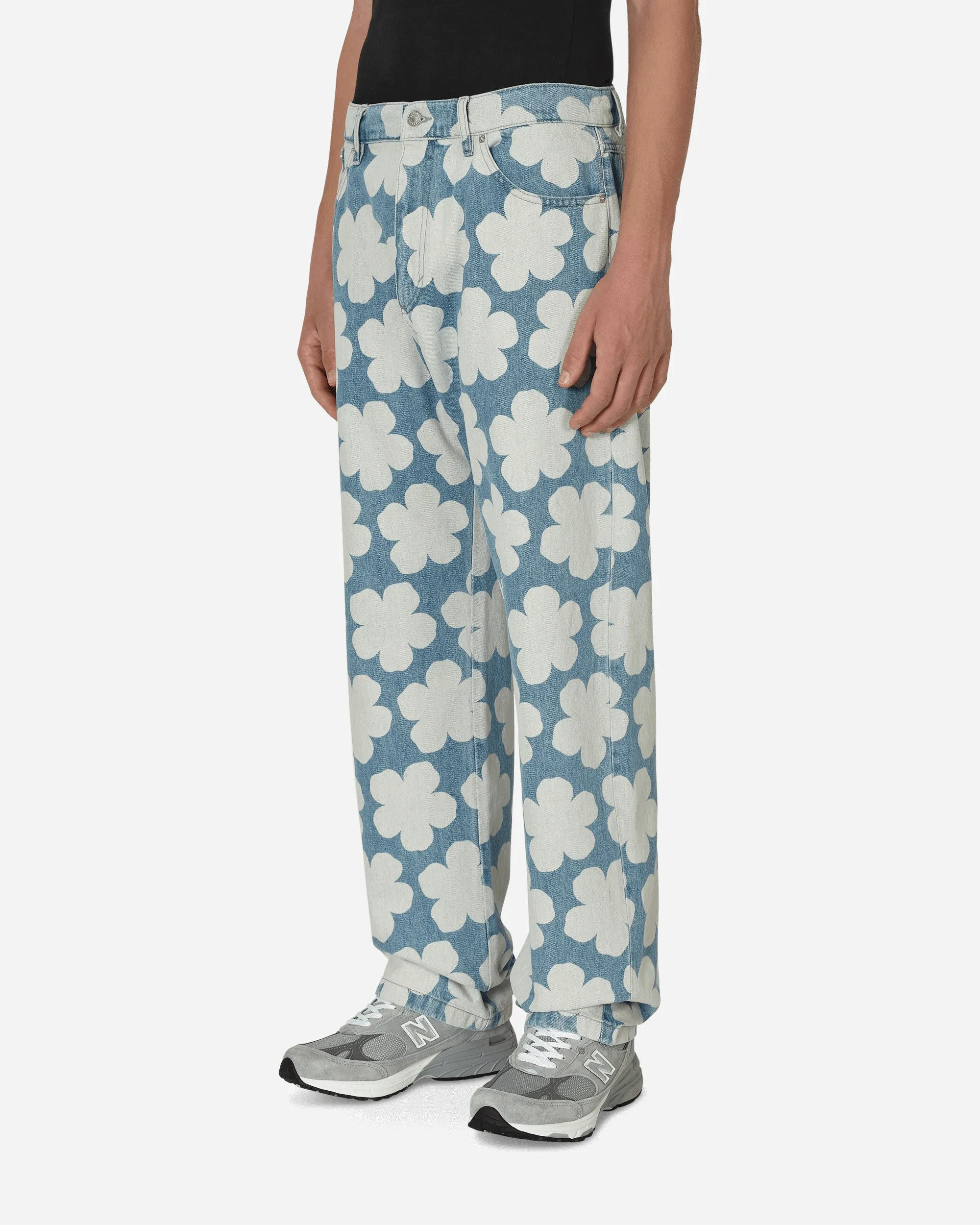 Rough Fabric Hana Dots Loose Fit Jeans Blue