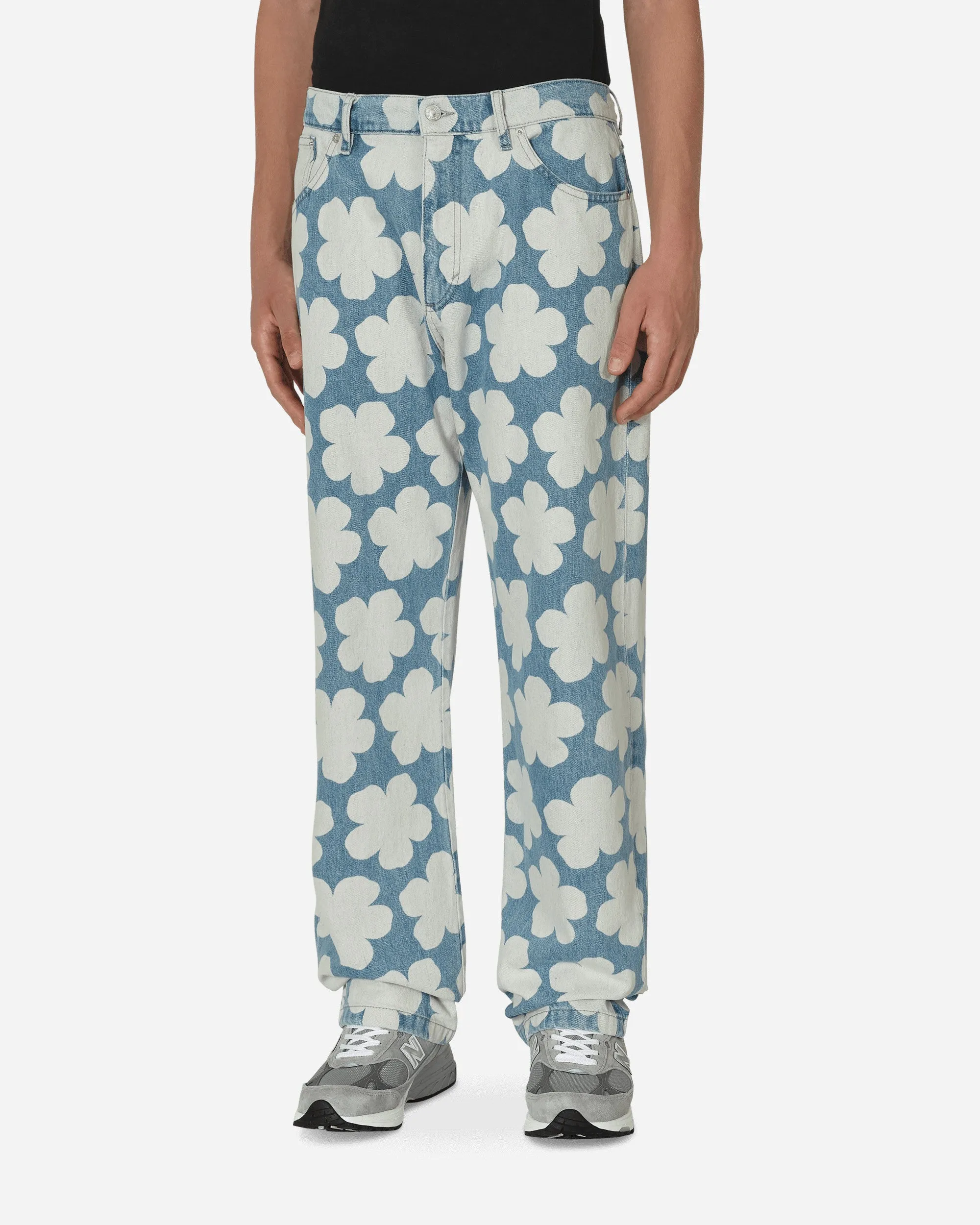 Anti - Stale Breathable Mesh Upper Socks Wear Hana Dots Loose Fit Jeans Blue