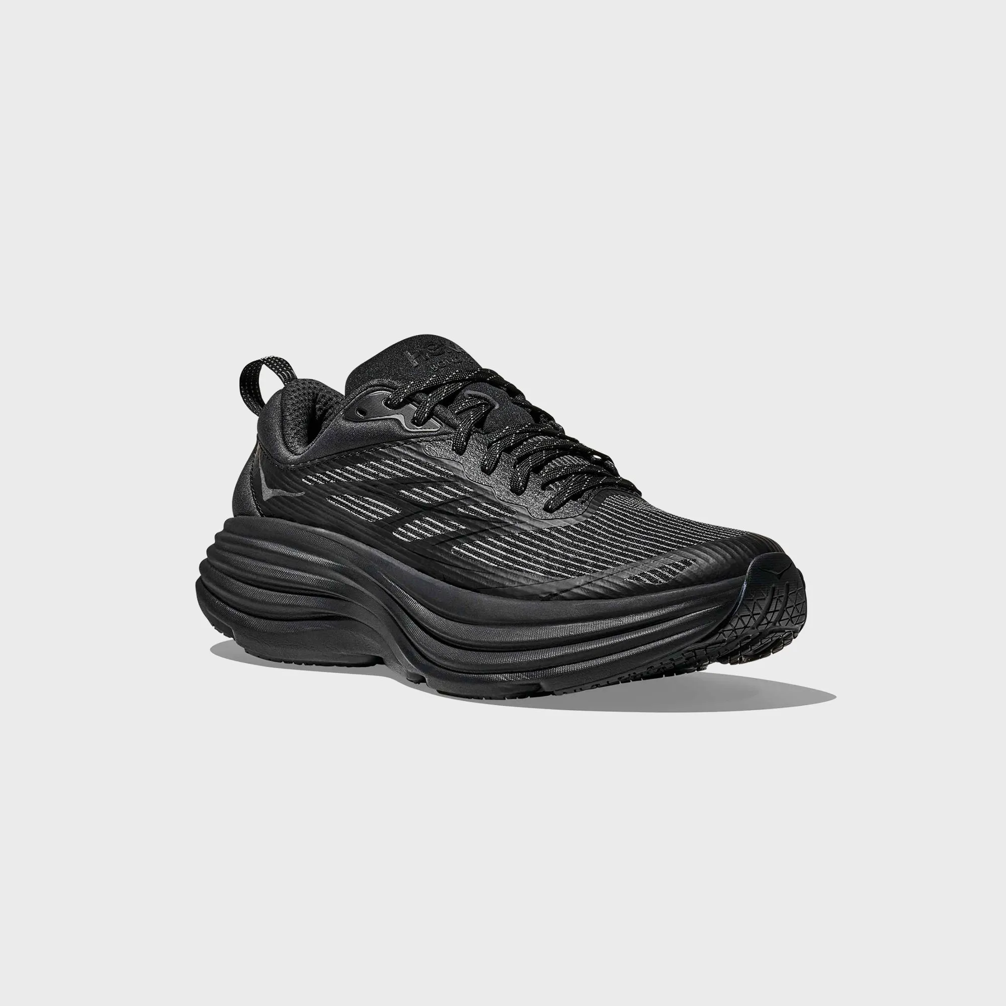 Hoka One One Bondi 8 Ts Caged - Black / Black Enhanced Comfortable Velcro Up Flats