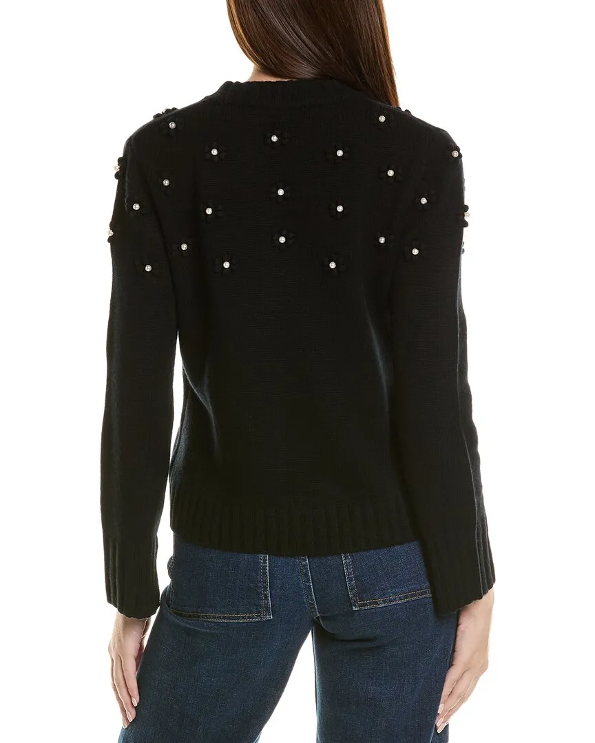 Hannah Rose Pearl Pull en Laine et Cachemire à Motifs Bobble