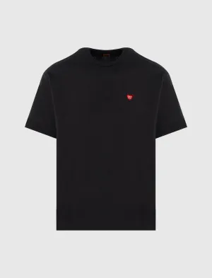 Comfortable Practicality Reinforced Hem Heart Badge T-Shirt