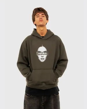 Mesh Design LeatherStrap April Duct Hoodie - Beluga Charcoal