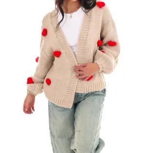 Cardigan tricoté authentique en sable