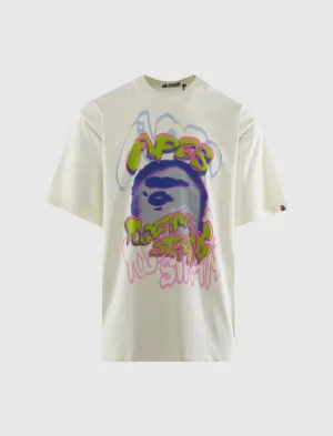 Heavy Washed Logo Tee Prince of Wales Check Trim Distressed Look Style