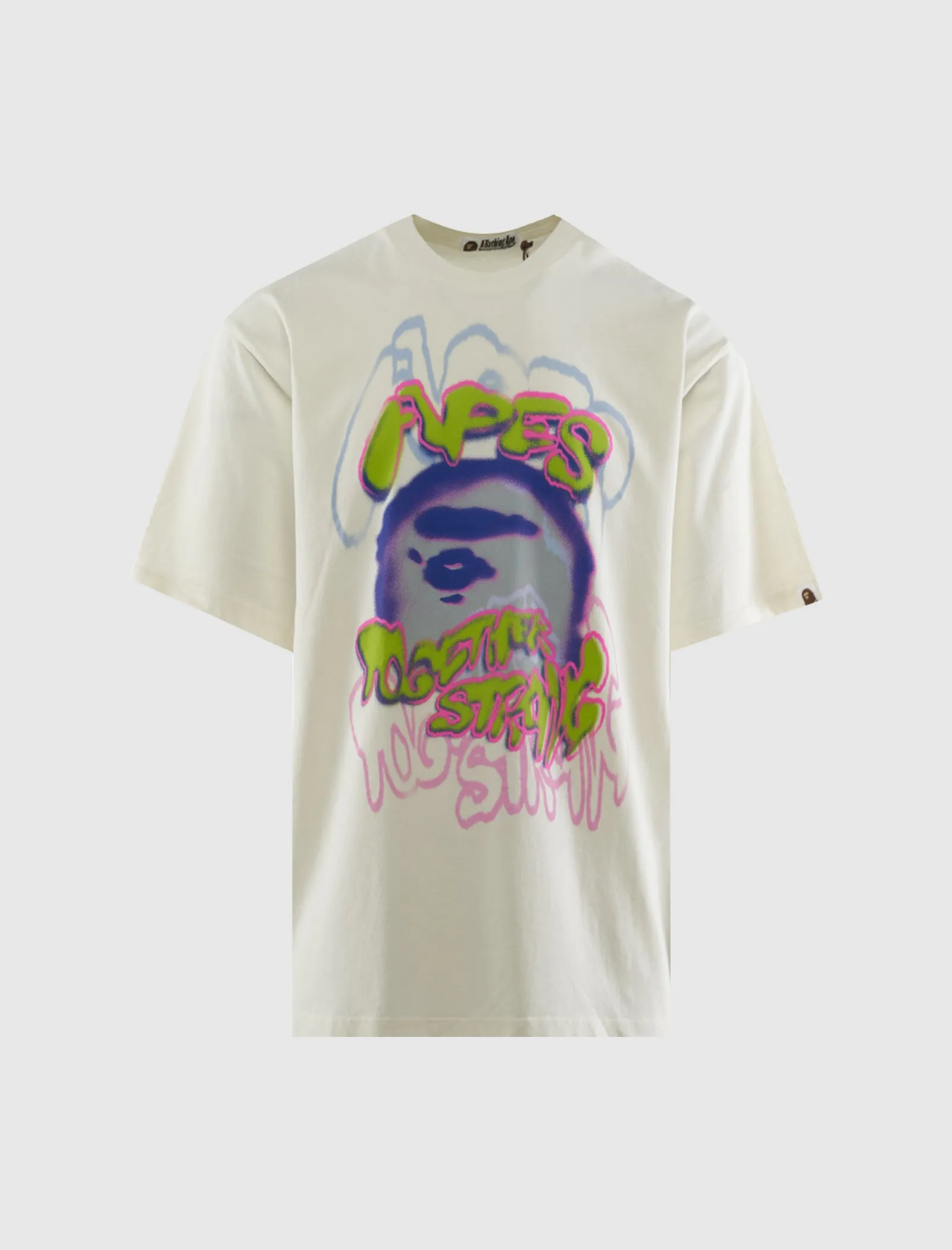 Heavy Washed Logo Tee Prince of Wales Check Trim Distressed Look Style