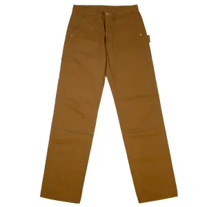 The Real Mccoy'S Mp19102 8Hu Canvas Double Knee Work Trousers Brown Durable Button