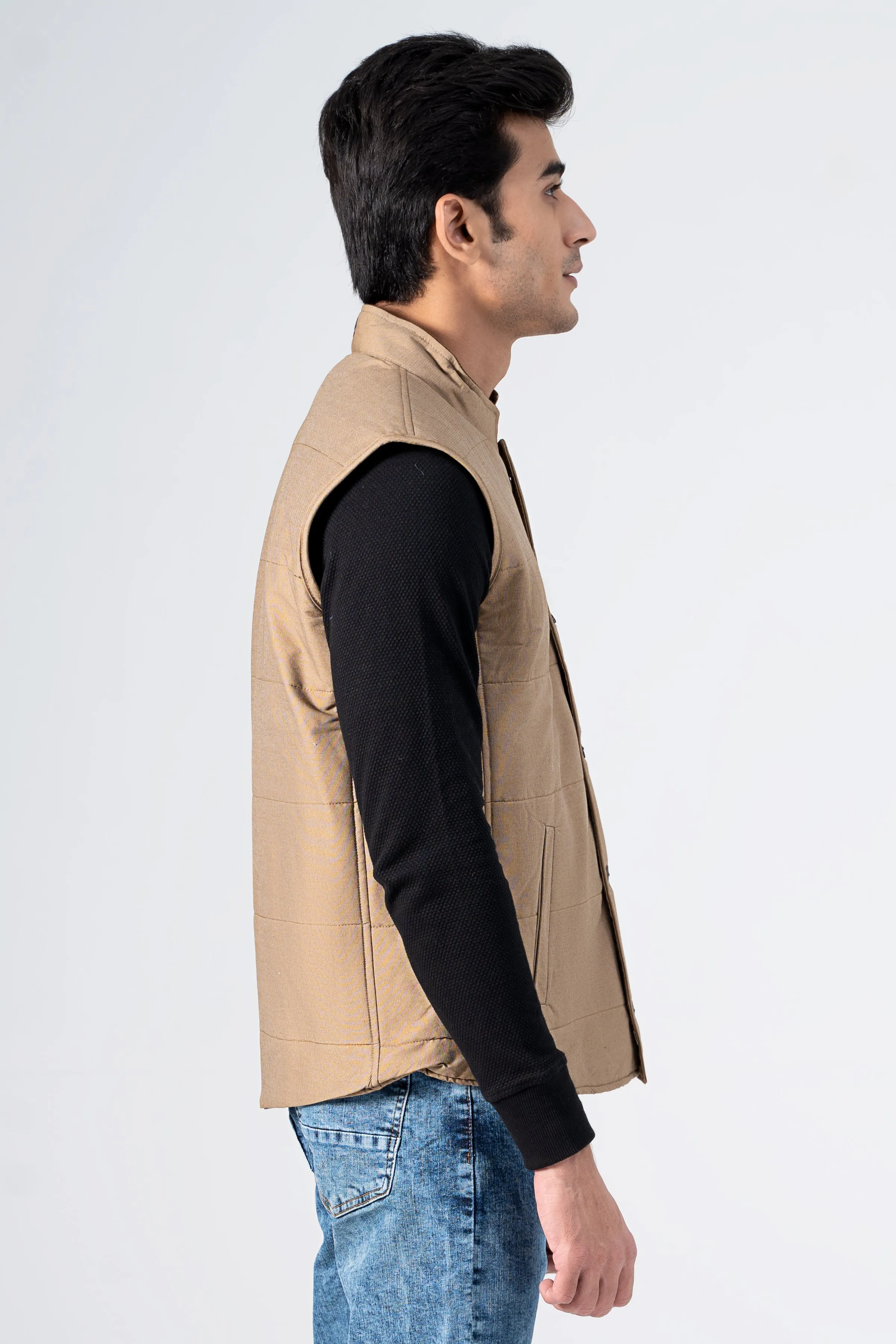 Comfortable Footwear For Outdoor Use Foot Snowdrop Quilted Textured Jacket Khaki
