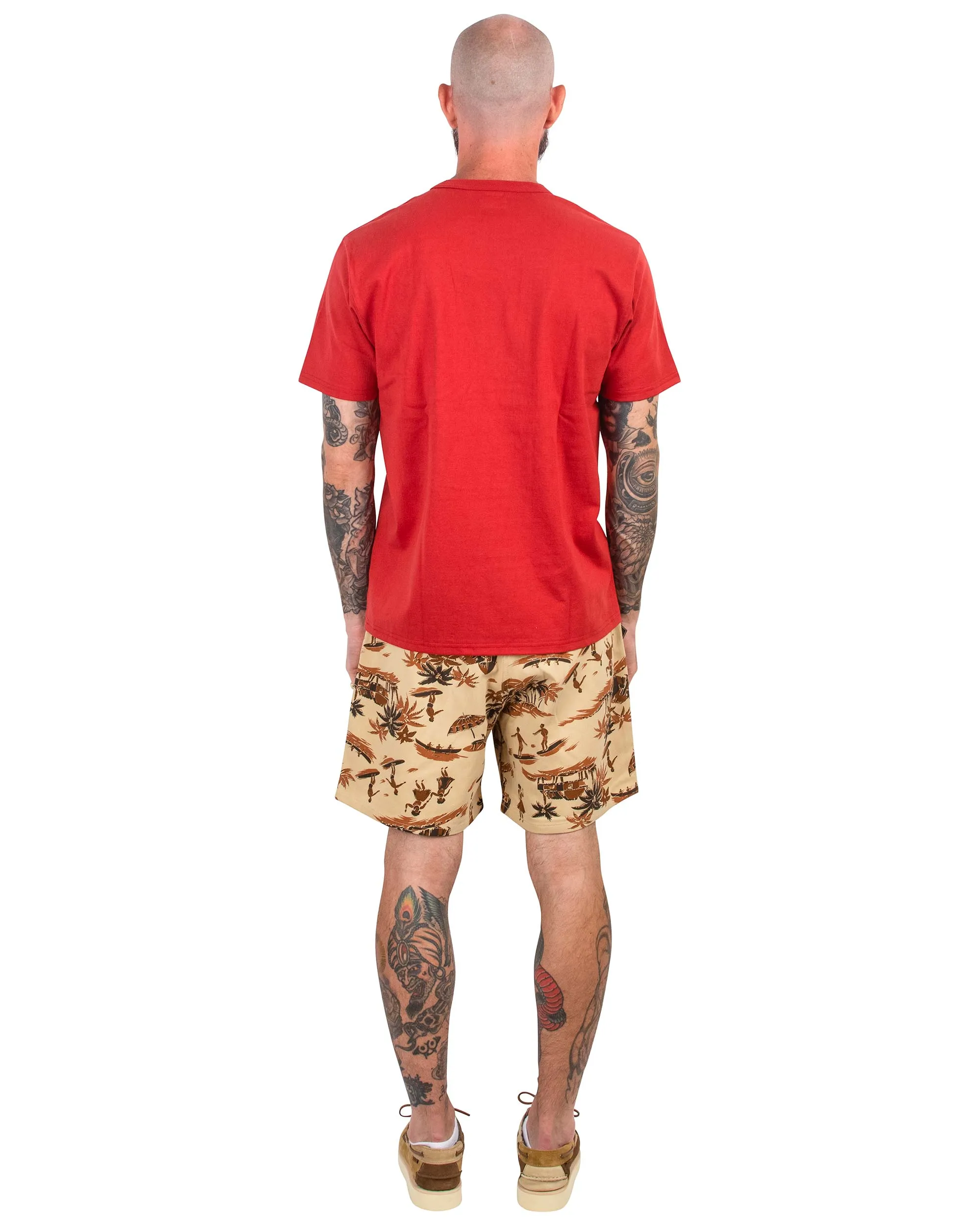 The Real Mccoy'S Mp22016 Resort Swim Shorts / Palm Tree Beige Remembrance