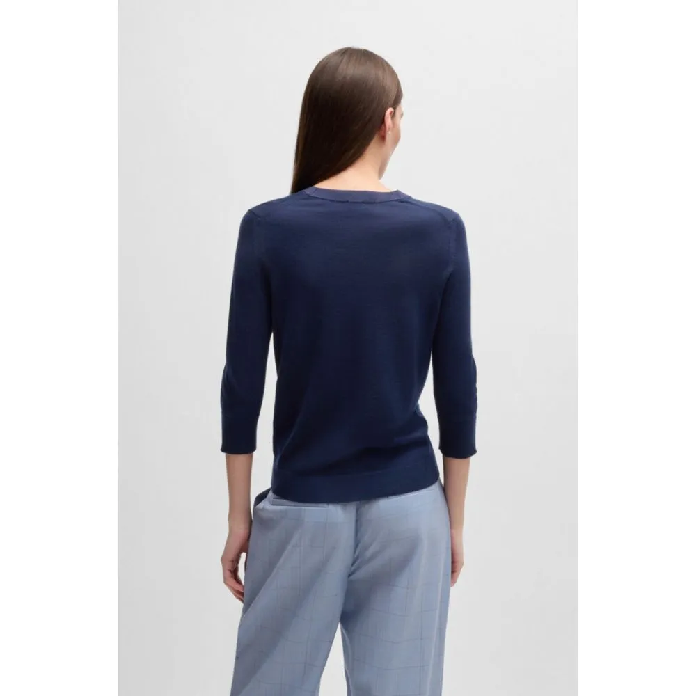 Pull col Henley en laine Mérinos