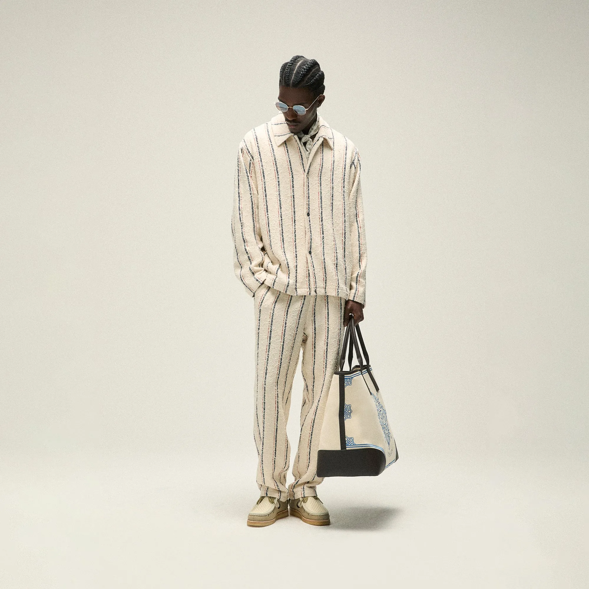 Comfortable Tattoo Parlor Ultrasonic Cleaner Pebbled Finish Kith Striped Boucle Coaches Jacket - Whisper