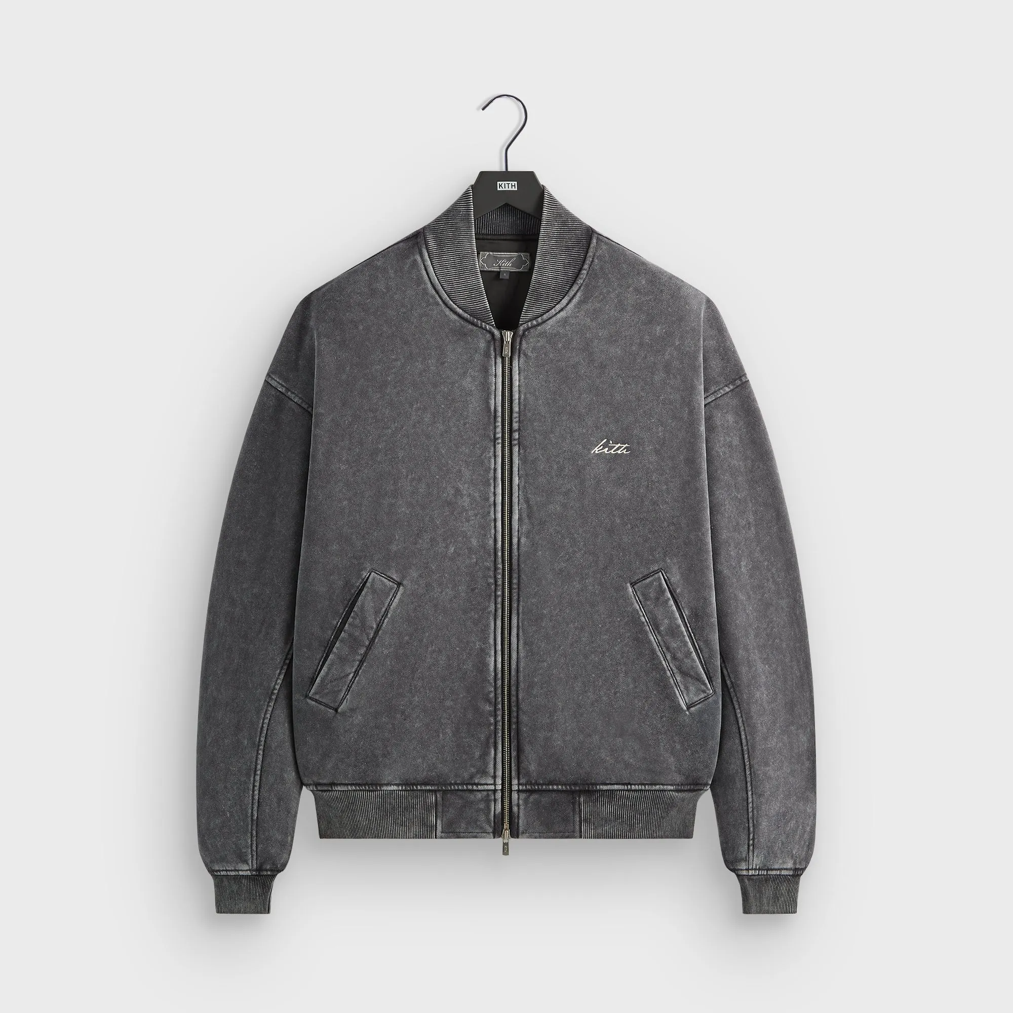 Comfortable Specific Kith Antique Wash Avery Bomber Jacket - Black