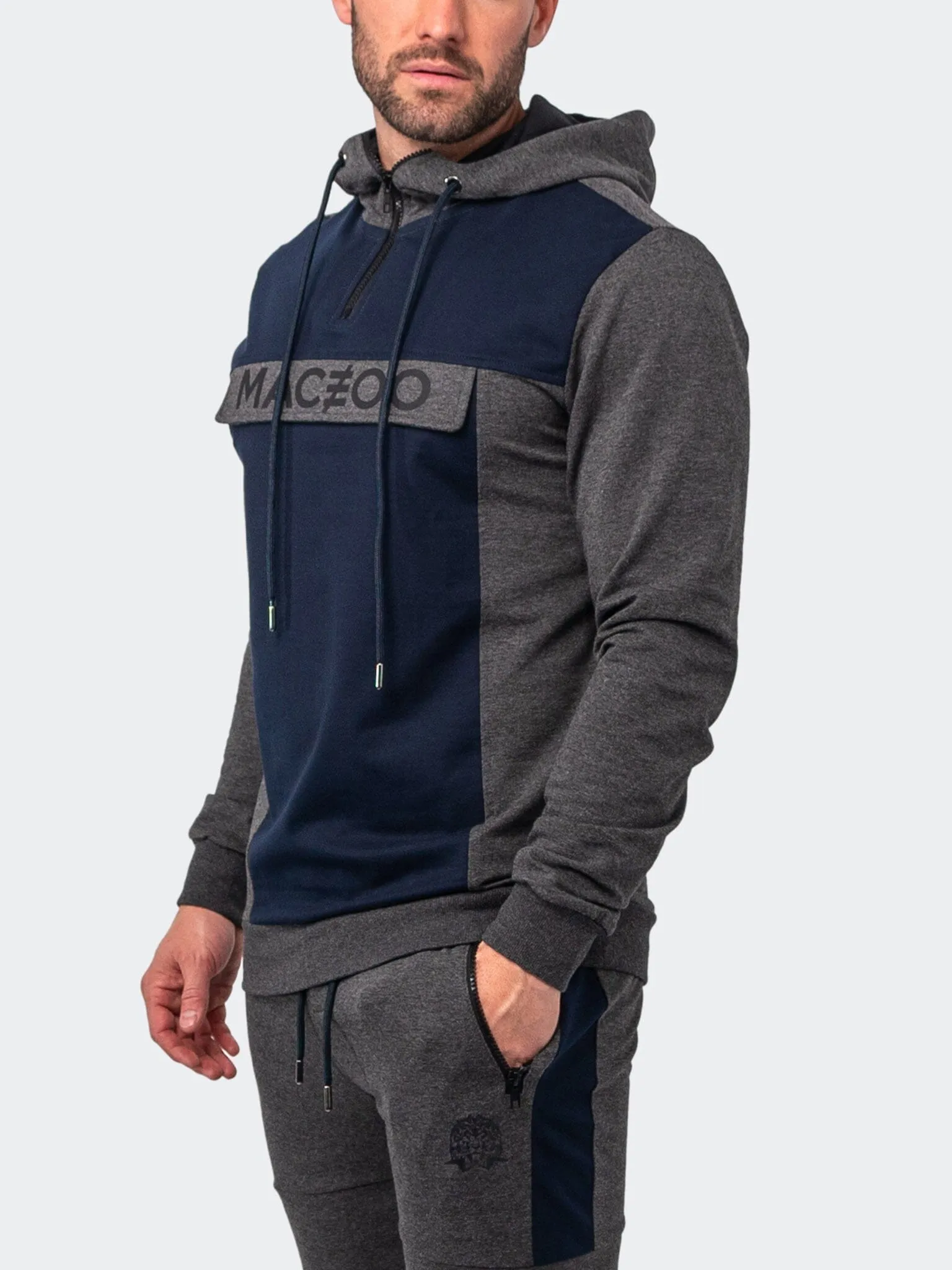 Hoodie carré gris