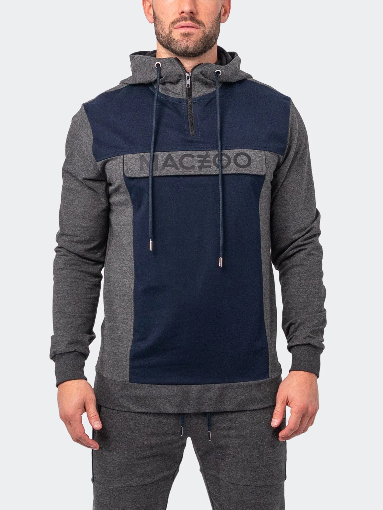 Hoodie carré gris