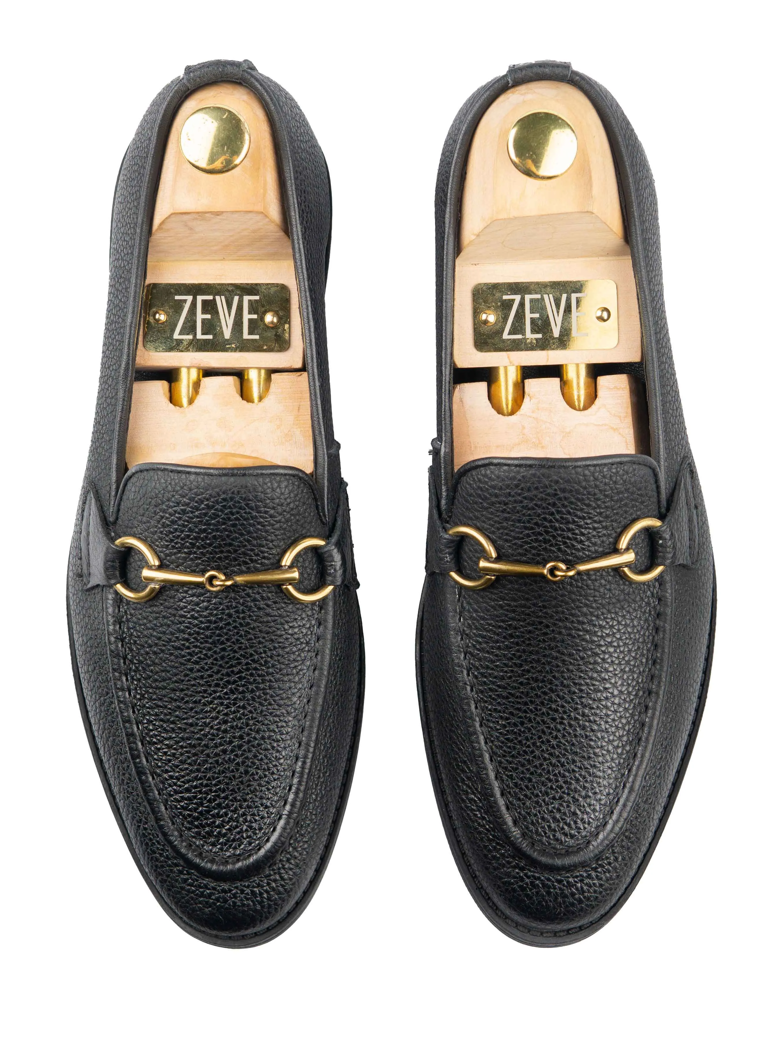 Horsebit Buckle Loafer - Black Pebble Grain Leather (Flexi-Sole) Footwear for the Fearless Thanksgiving Day Sale