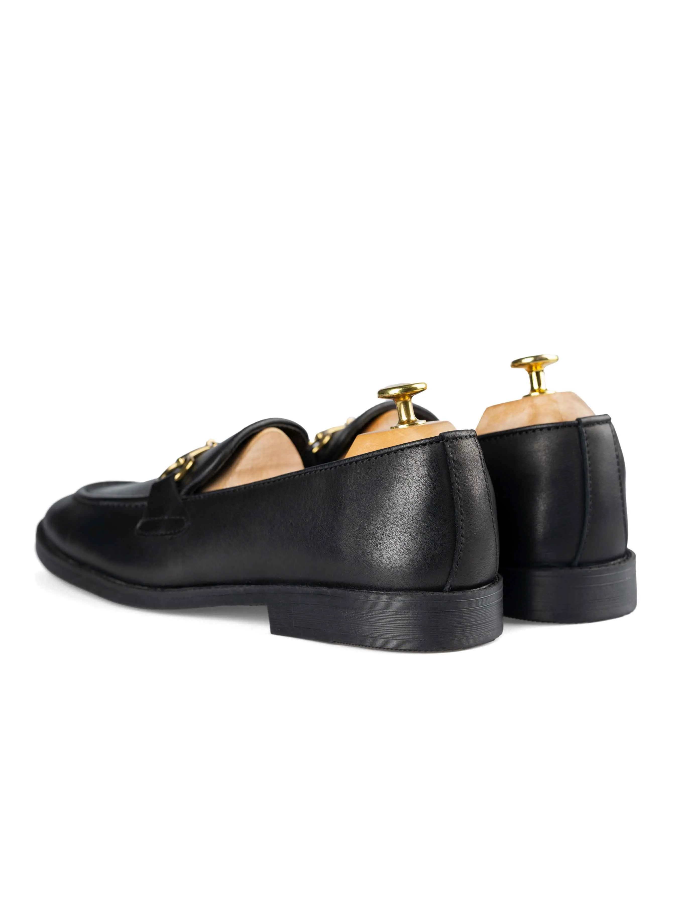Comfort Wrap Technology Horsebit Buckle Loafer - Solid Black Leather (Flexi-Sole)