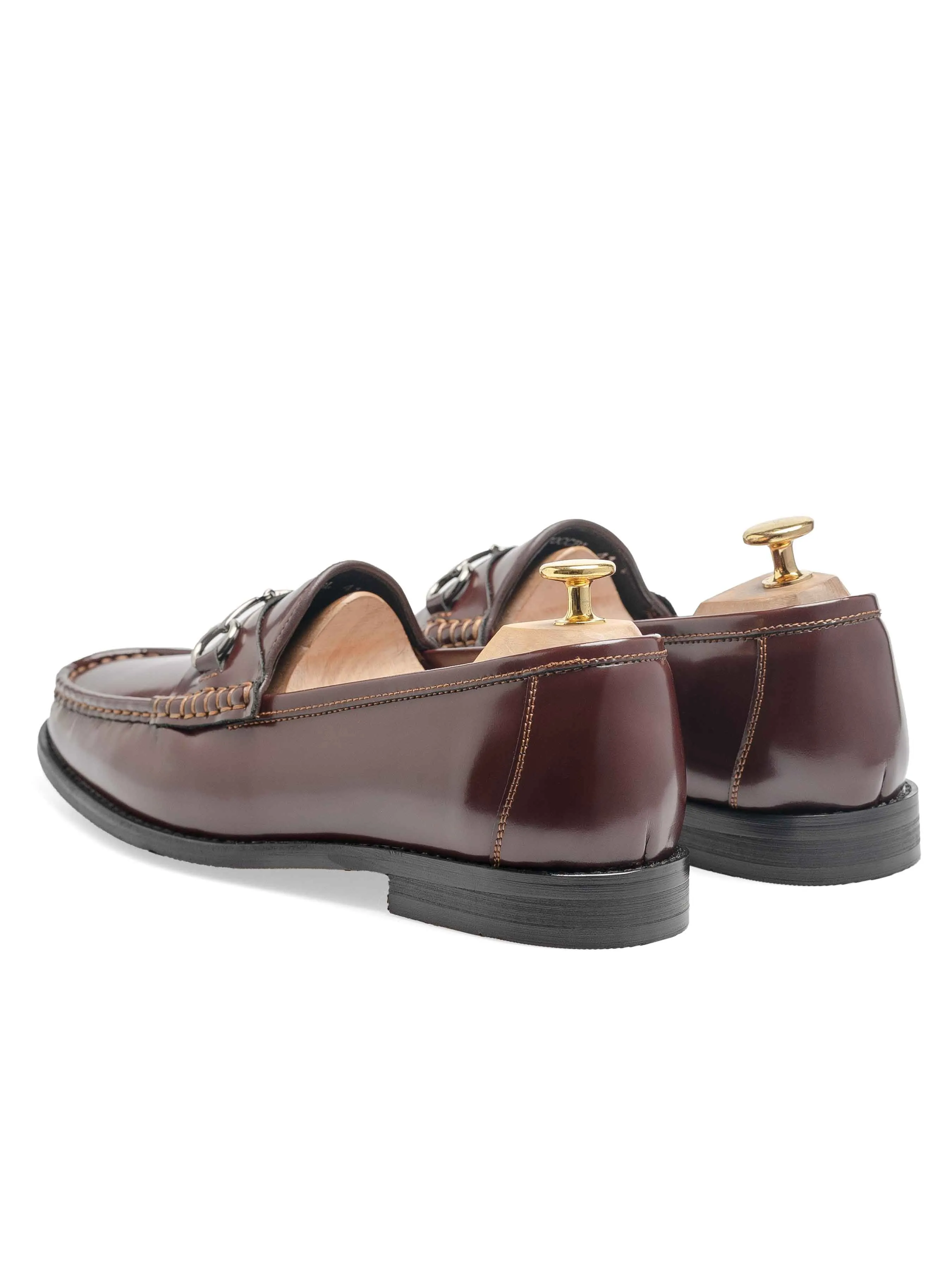 Horsebit Moccasin Loafer - Brown Polished Leather Glue Comfort Aggregates