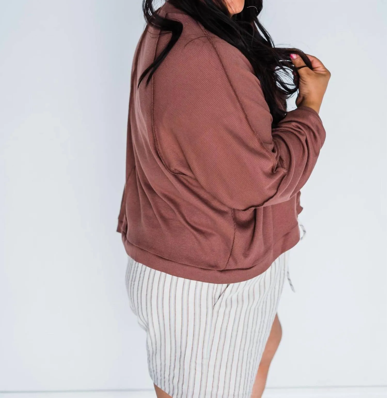 Cardigan thermique Chaud et Froid en Mauve