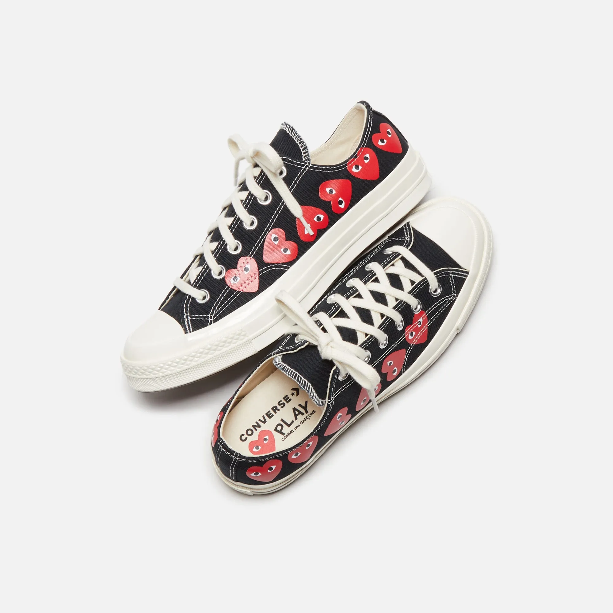Black Friday Exclusive Redefine Classic Comme Des Garons Play X Converse Multi Heart Low Top - Black / Red