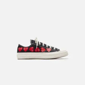 Push Beyond Limits Loud Looks, Smooth Moves Comme Des Garons Play X Converse Multi Heart Low Top - Black / Red
