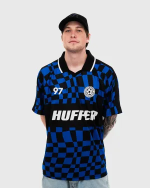 Huffer Lurkin Football Jersey - Navy Colorfast Fabric Herringbone Tweed