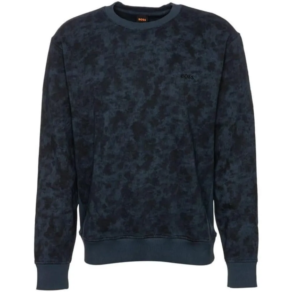 Hugo Boss Sweat-shirt en coton imprimé We_CamoOver pour homme, Marine