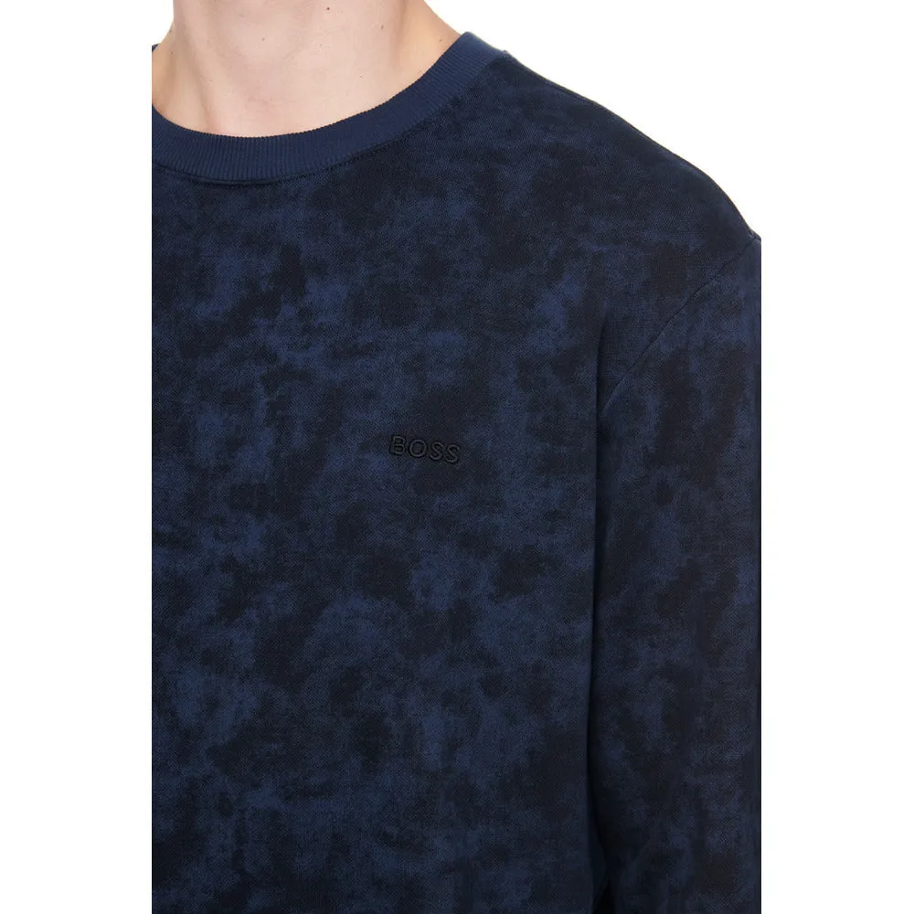 Hugo Boss Sweat-shirt en coton imprimé We_CamoOver pour homme, Marine