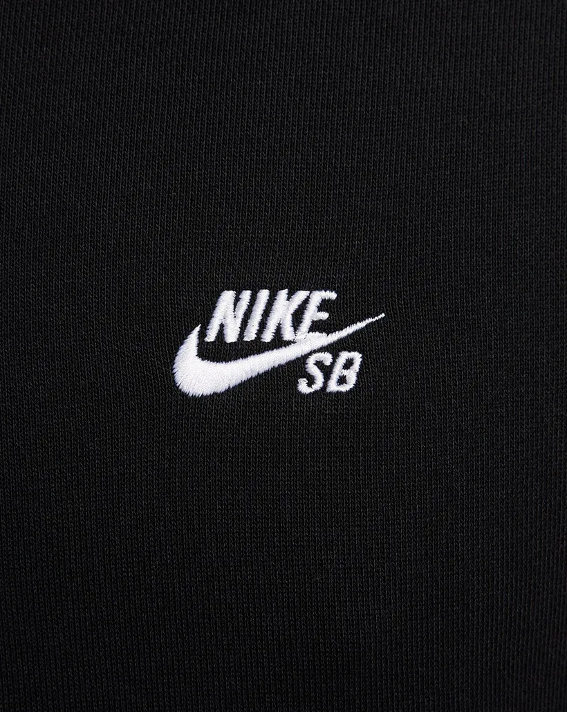 Slashed Details Comfortable Border Concept Nike Sb Essential Logo Fleece Hoodie - Black