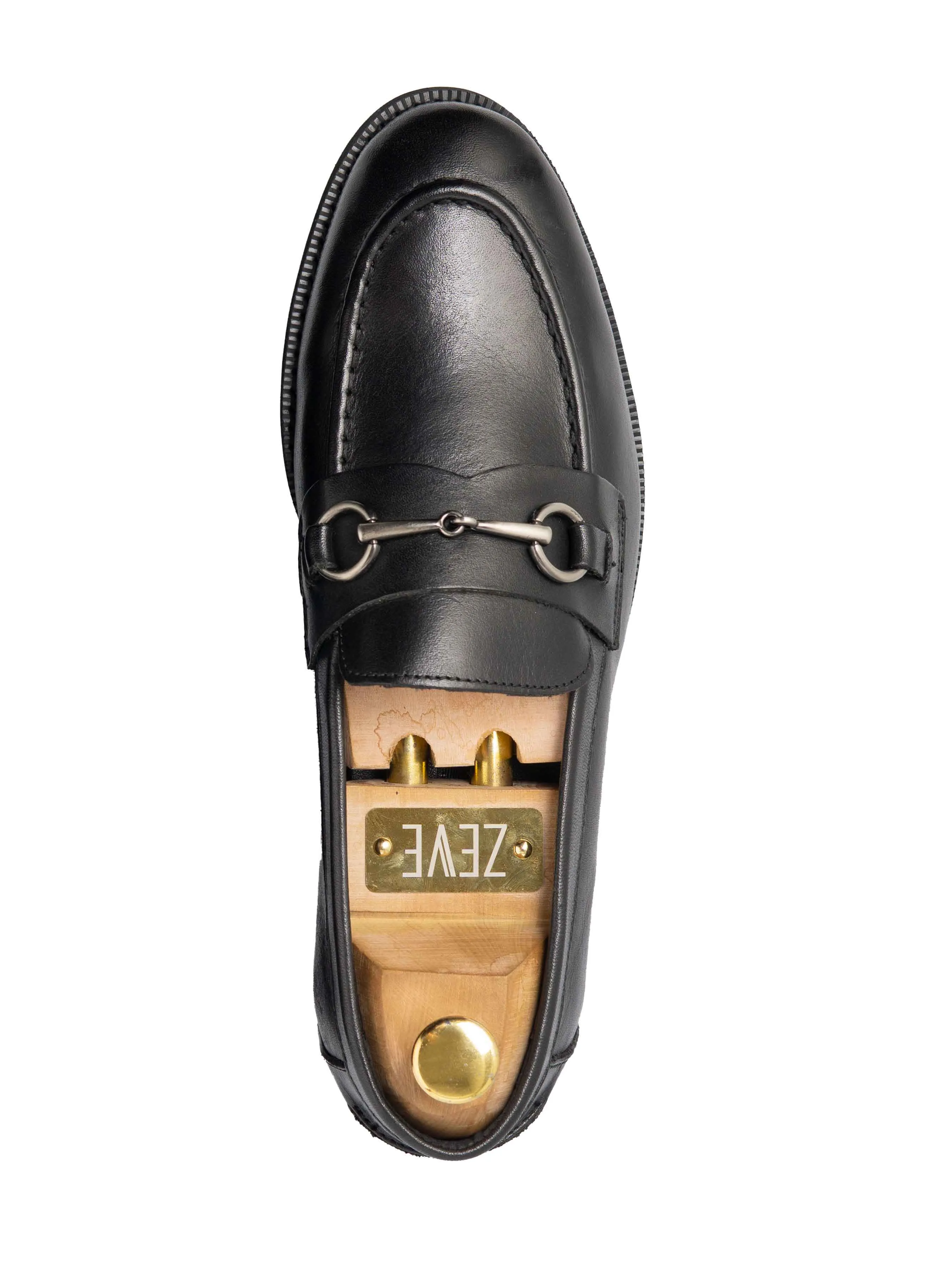 Black Friday Deal Penny Loafer Horsebit Silver Buckle - Black Leather (Crepe Sole)