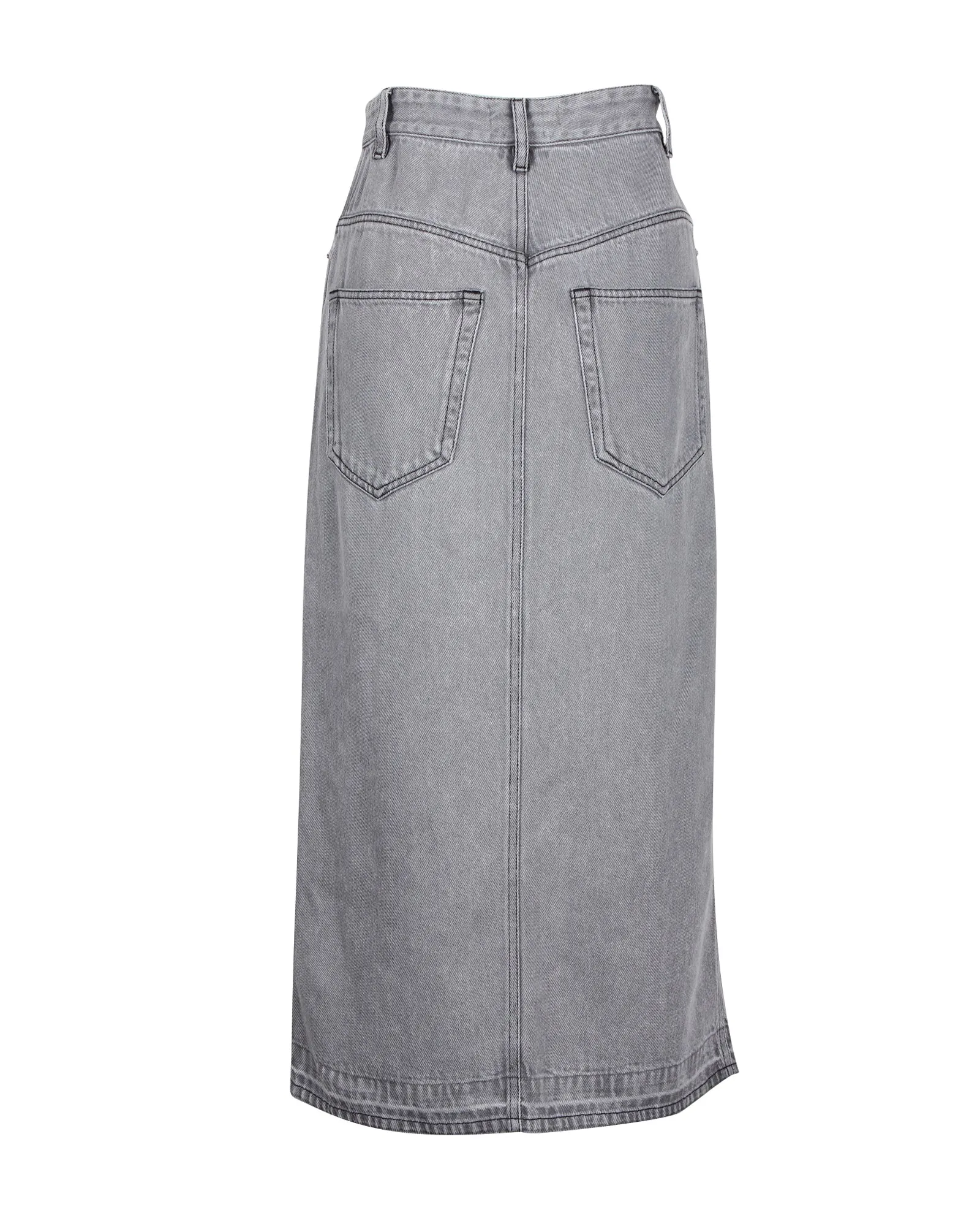 Jupe mi-longue en denim gris Isabel Marant Etoile en coton