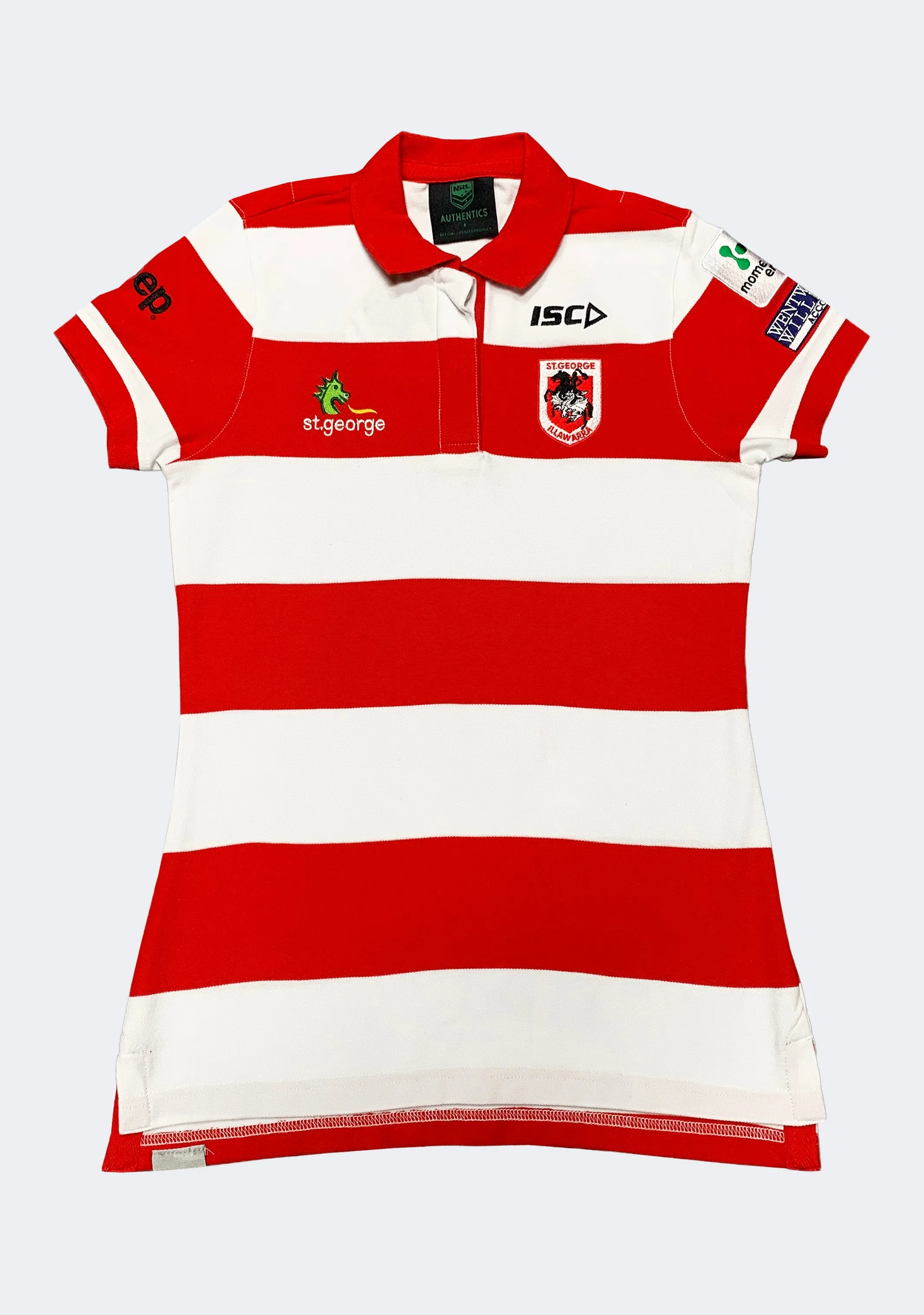 Isc Women'S St George Illawarra Dragons Striped Polo Cut-Out Design