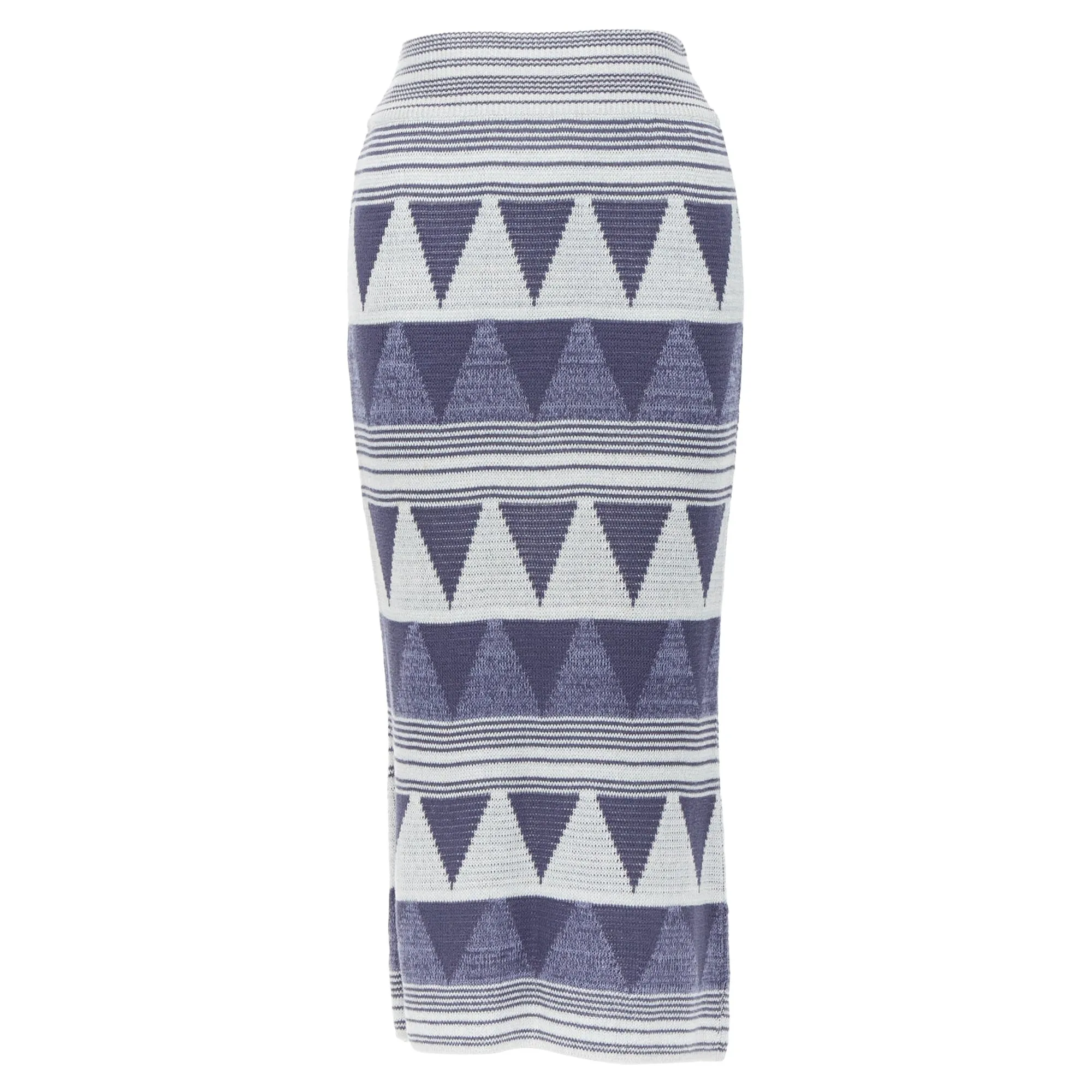 Jupe mi-longue en coton géométrique ethnique vintage Issey Miyake